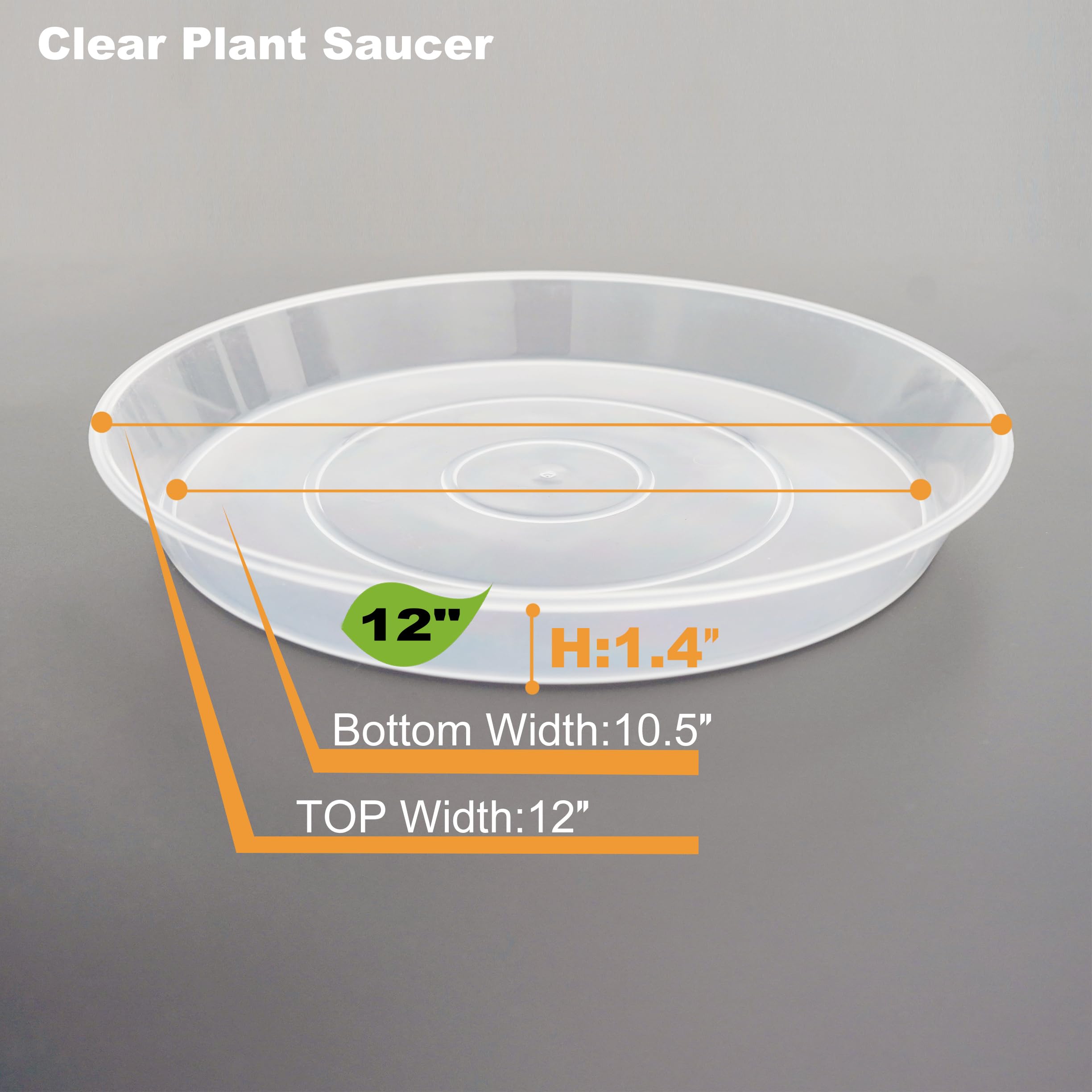 Plant Saucers - 2 Pack, Clear Drainage Trays -2 Plant Saucers - 2 Pack, Clear Drainage Trays -2