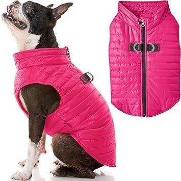 Gooby - Puffer Vest, Ultra Thin Water Resistant Wind Breaker, Pink, Large