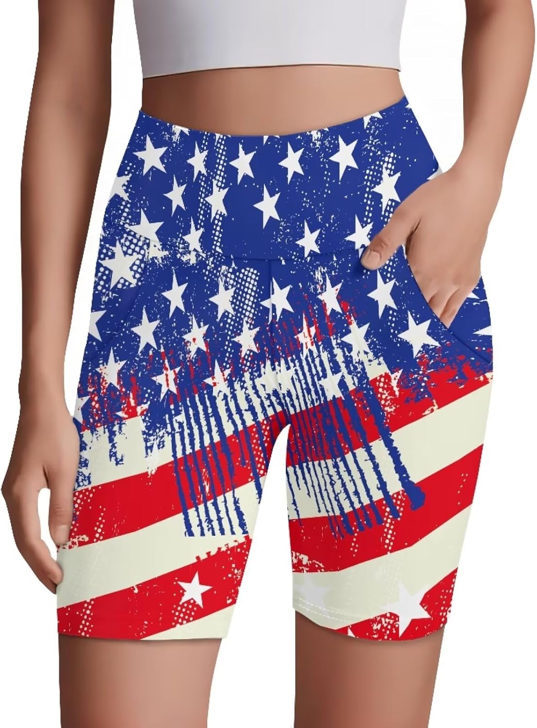 Women's Short Yoga Side Pockets High Waist Workout Gym Biker Shorts