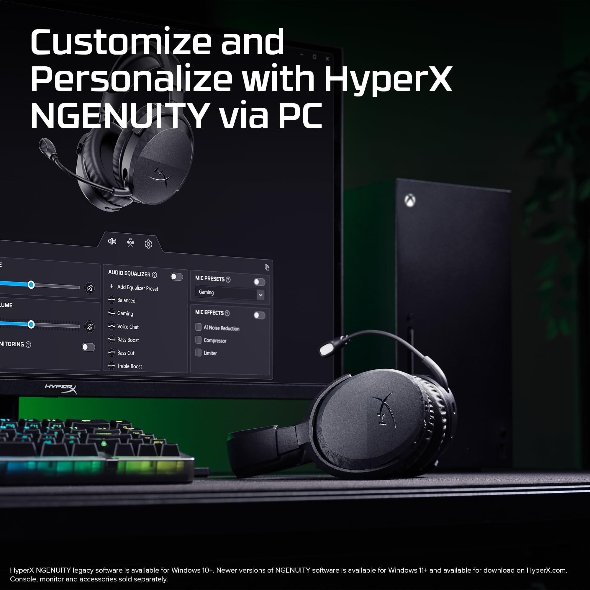 HyperX CloudX Stinger 3 Bezprzewodowe słuchawki do gier dla konsoli Xbox | Bluetooth 5.2 i 2,4 GHz, do 80 godzin pracy na baterii, sterowniki 50 mm, mikrofon, USB-A, czarny