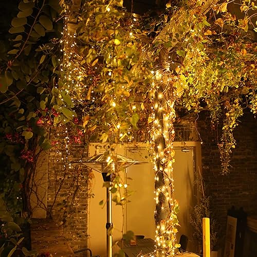 Miniatura 5 de YASENN Guirnalda de luz de alambre de PVC de 98 pies, 300 LED Bluetooth, controlada por aplicación, luces LED inteligentes impermeables para