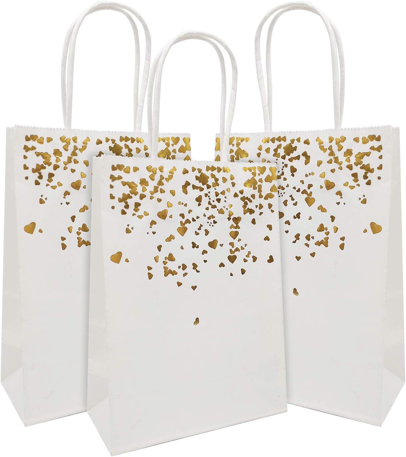 18 Pieces Paper Gift Bags Small White Party Bags Wedding Favour Bags Kraft Paper Bag Gift Bags