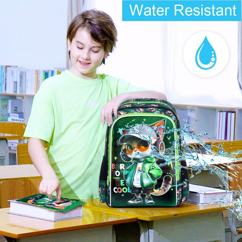 3PCS Dinosaur Backpack for Boys, 16 Inch Kids Water Resistant Preschool Elementary Kindergarten Bookbags and Lunch Box | Kids, Water Resistant, Preschool, Elementary, Kindergarten - Image 2