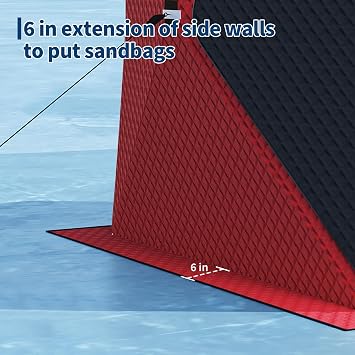 IDEALHOUSE Portable Pop Up Ice Fishing Shelter - Insulated Ice Fishing Tent, Windproof Hub Design, 2-3 Person Capacity, 25 Sq Ft Fishable Area, 49Ft LED Light Strip