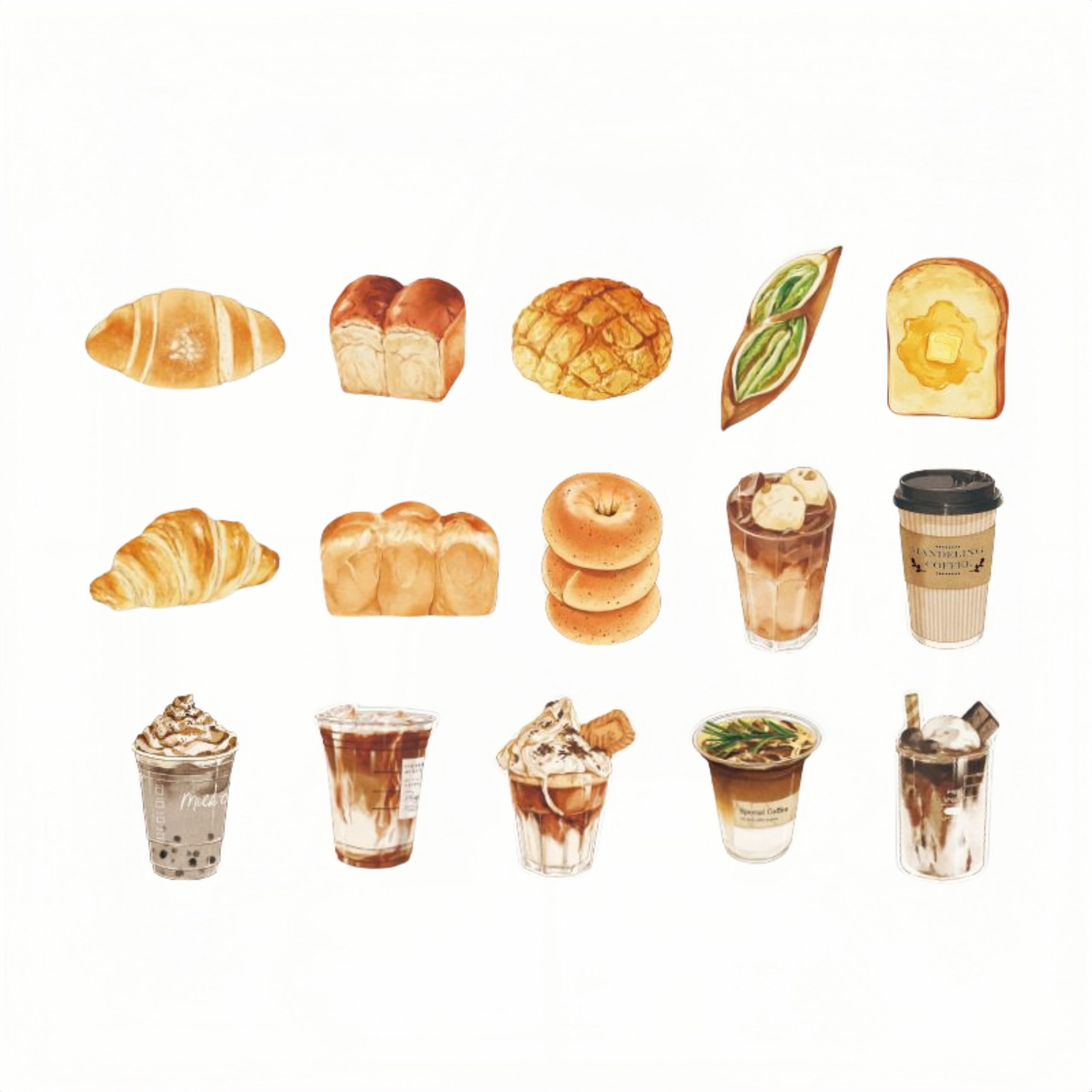 Amazon | ポストカード メッセージカード カフェ ラテ コーヒー パン 
