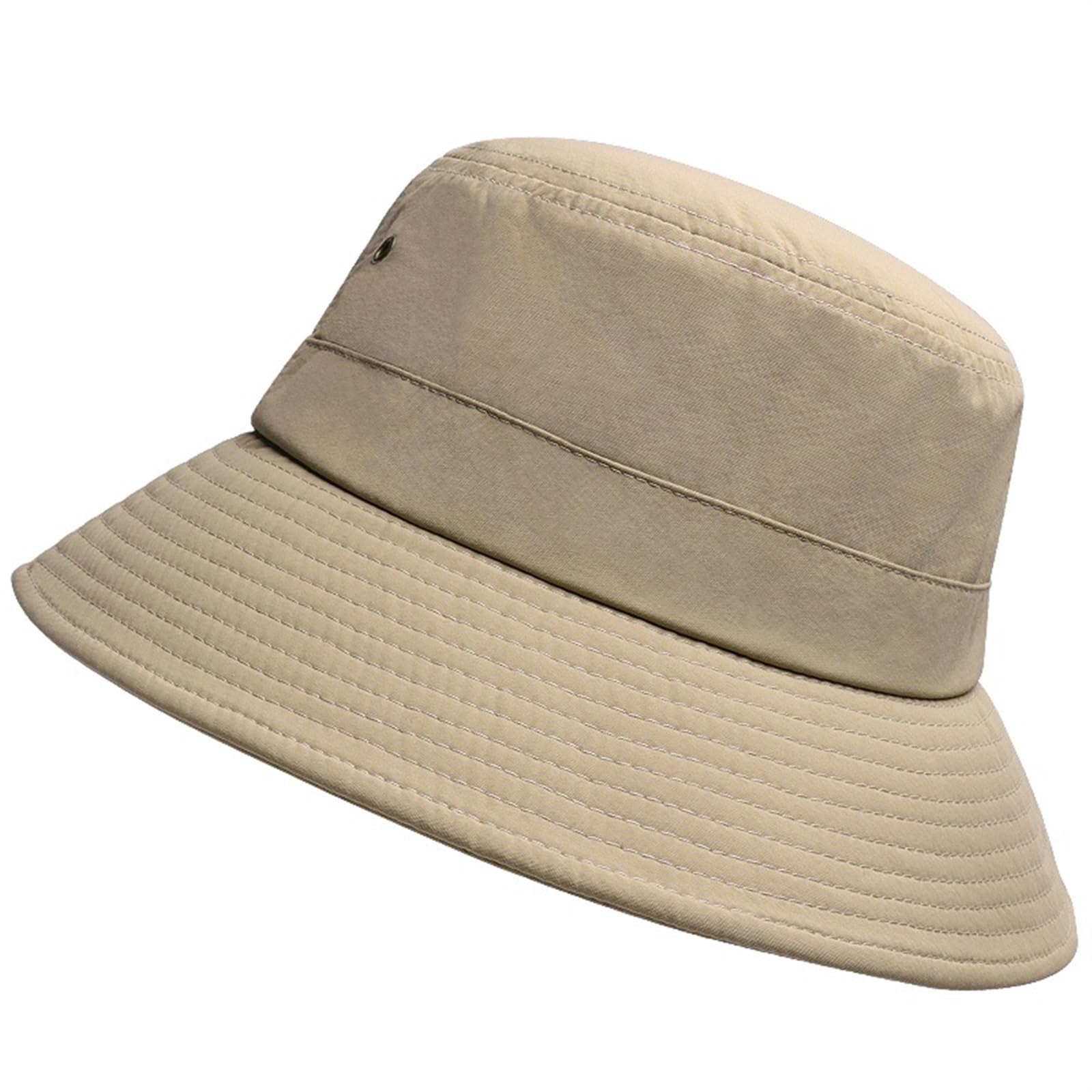 TRRYUIP Bucket Hat Spring and Summer Dad Sun Hat Male Outdoors Fishing Cap Adult Boonie Man Woman Big Size Bucket Hats(Khaki,60-65CM)