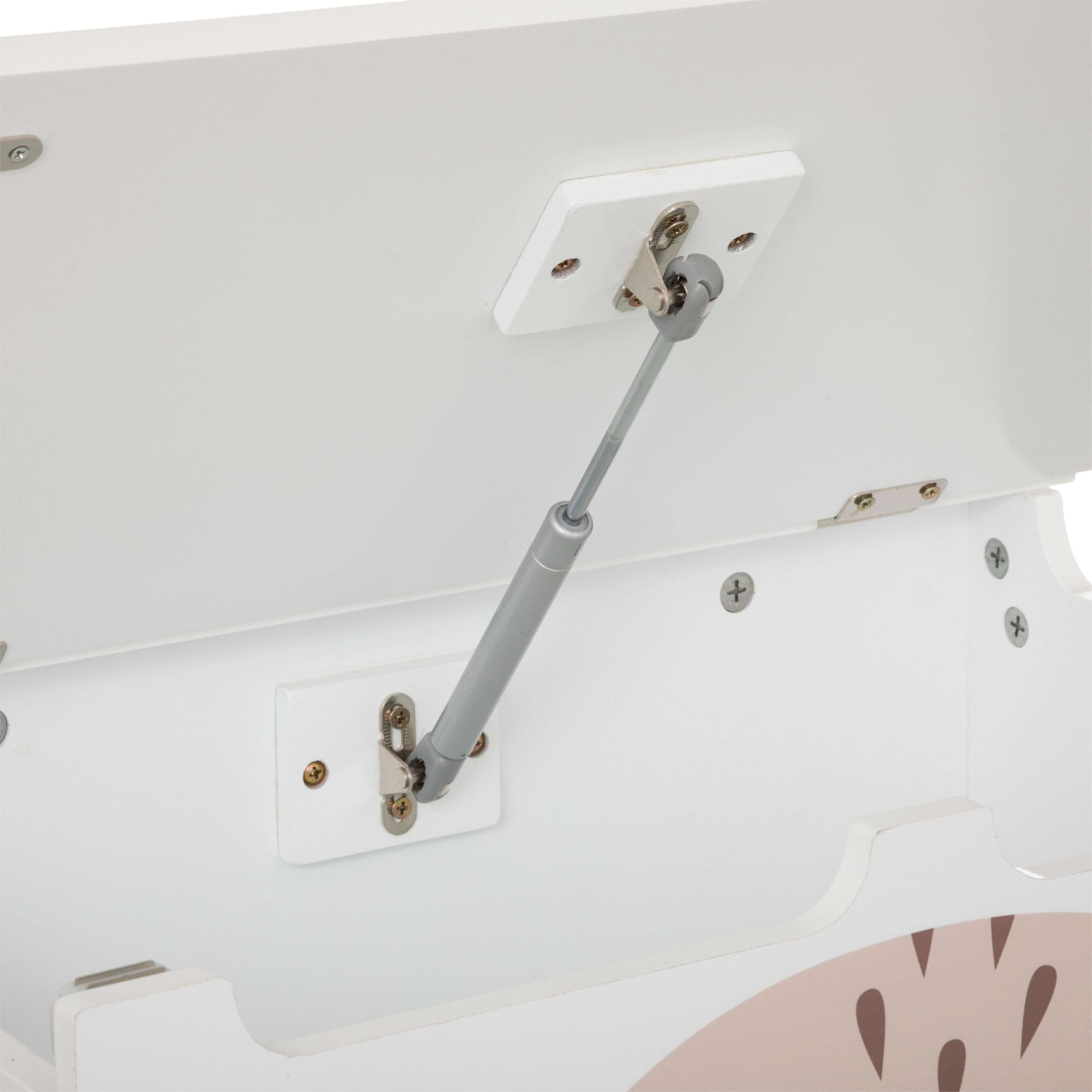 Miroytengo Baúl Infantil Fox Douceur con Almacenamiento Abierto Color Blanco y Roble 53 cm