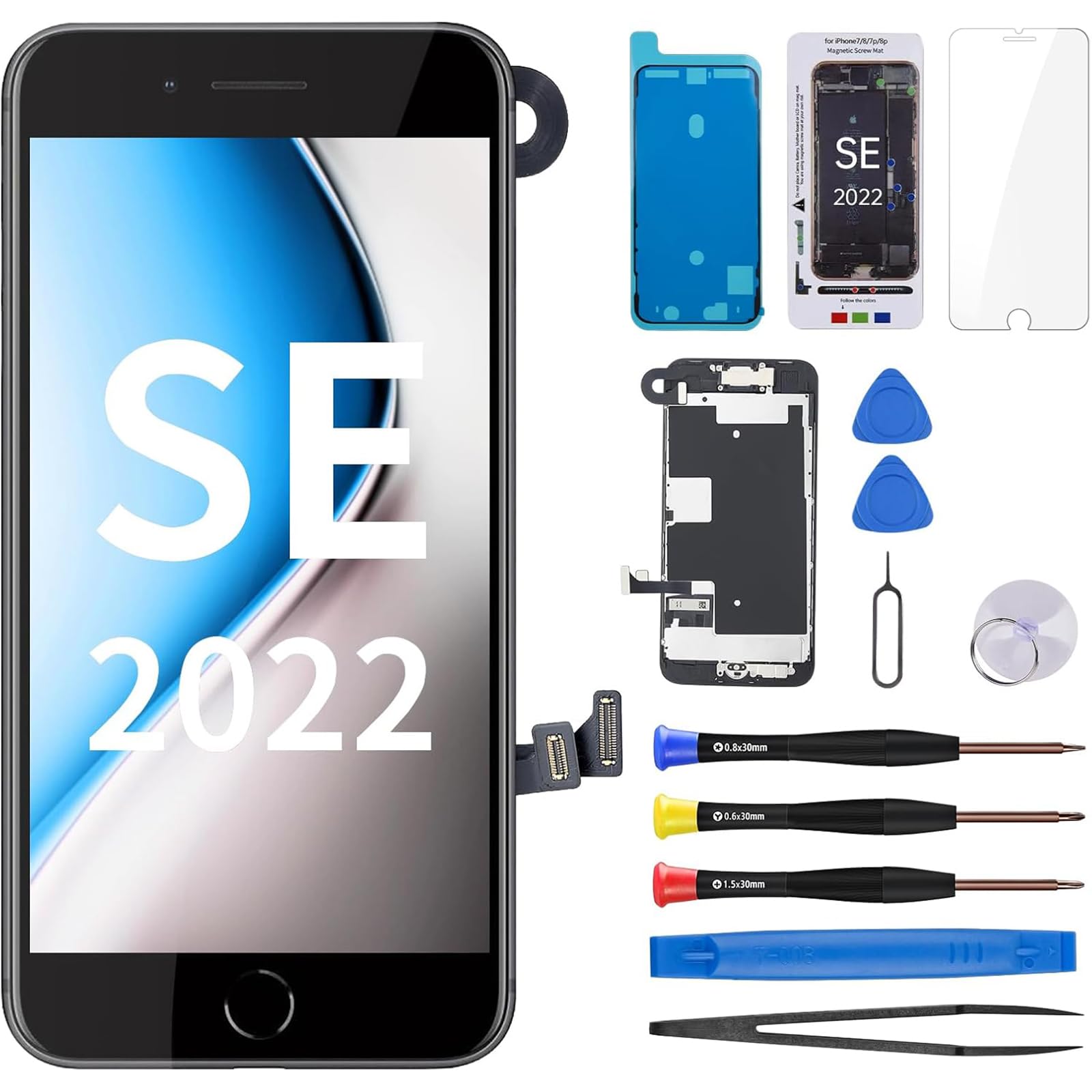 CYKJGS for iPhone SE 3rd / 2nd Generation and for iPhone 8 Screen Replacement with Home Button SE3 LCD Display 4.7 Inch SE 2022 3D Touch Digitizer