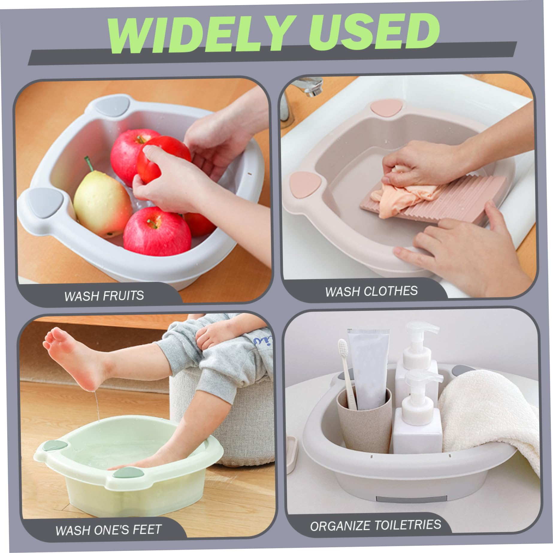 Lavabo con asse per lavare integrato Antiscivolo Portatile con ampia vasca Asse per lavare in plastica per a mano i vestiti, calzini, piccoli articoli