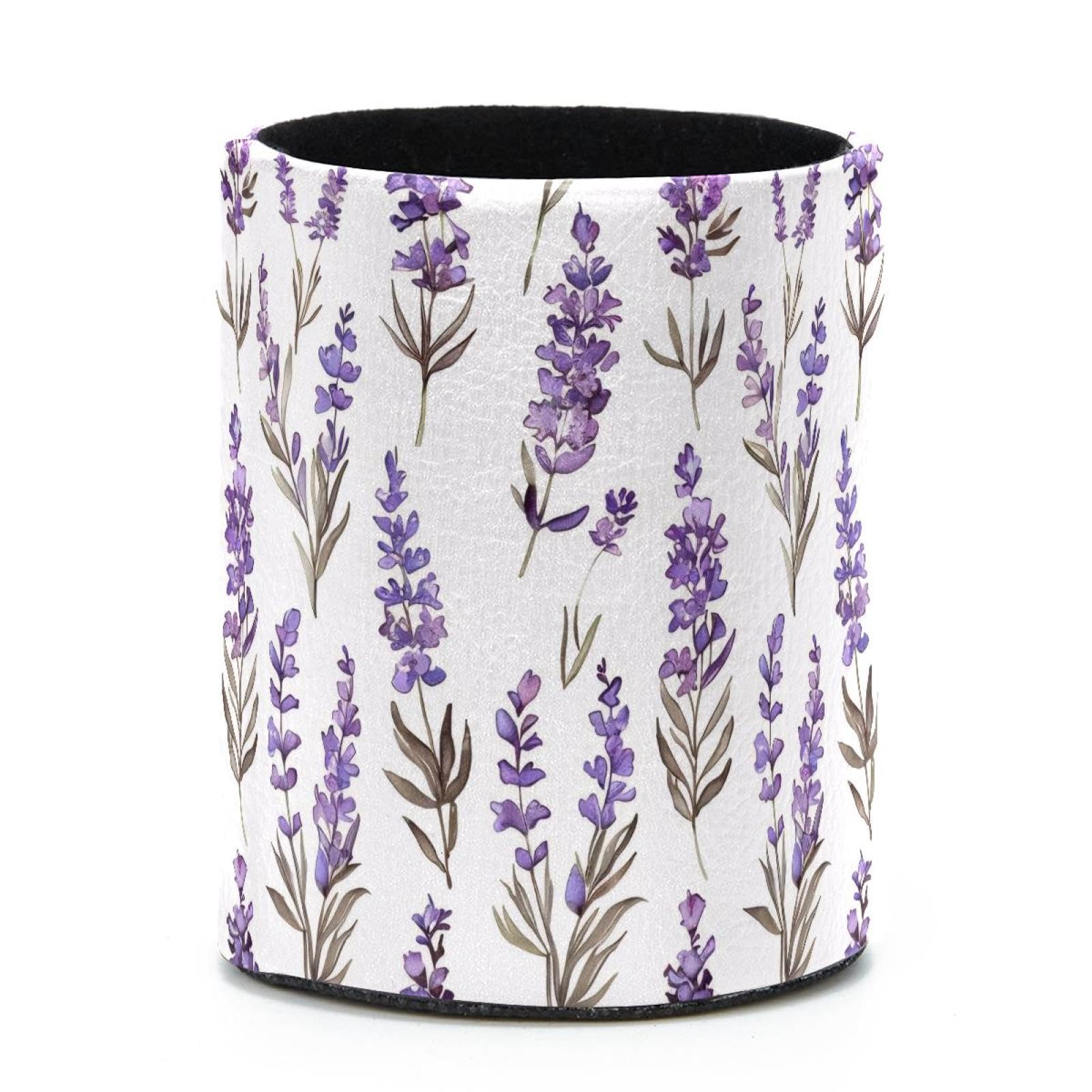 VAPOKF Round Pencil Holders for Desk, Lavender Purple Pen Holders Pen Pot Makeup Brushes Storage Desktop Stationery Supplies Organiser for Home Office