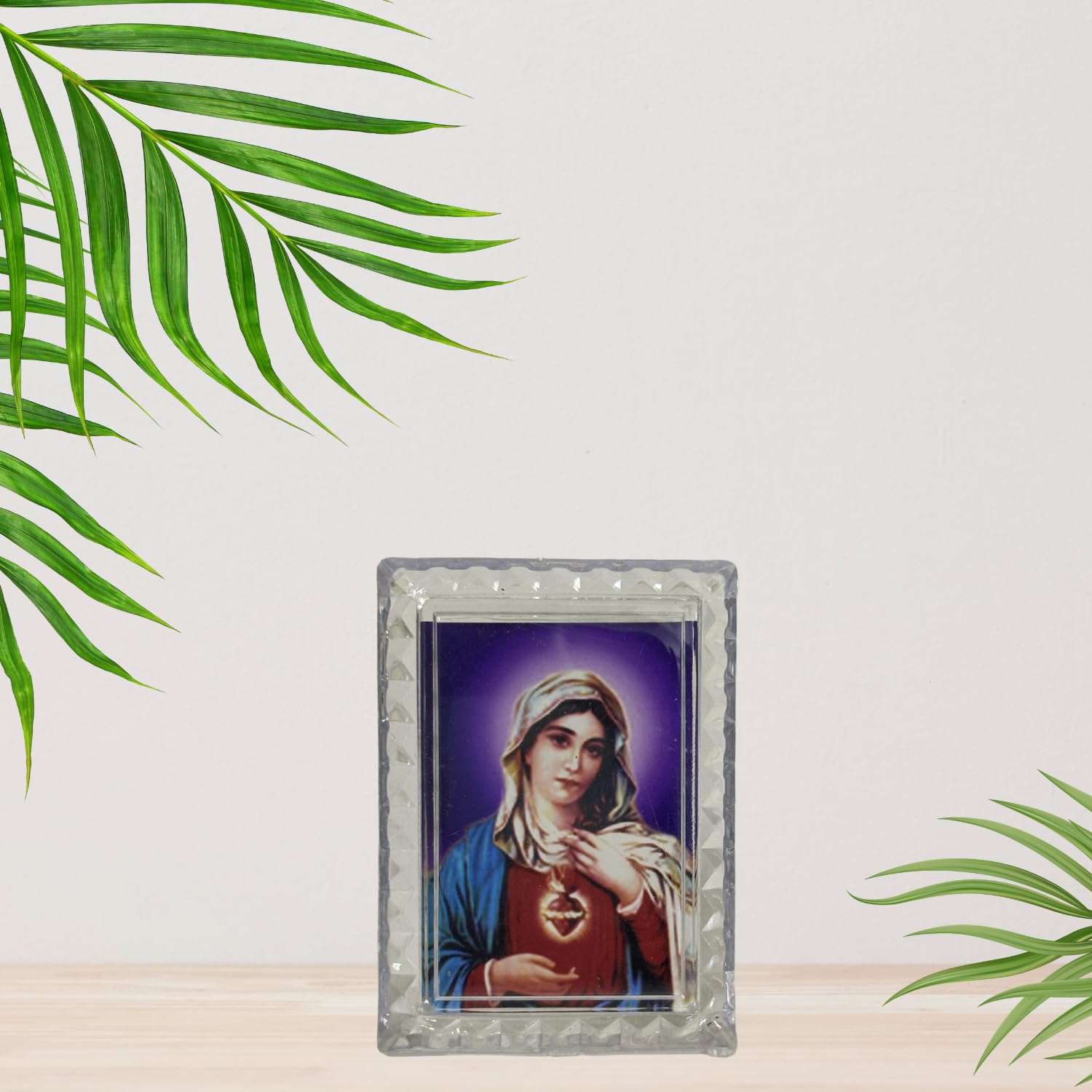 Pretty Multicolor Mother Mary for car Dashboard Idol Showpiece (2x3 Inch)