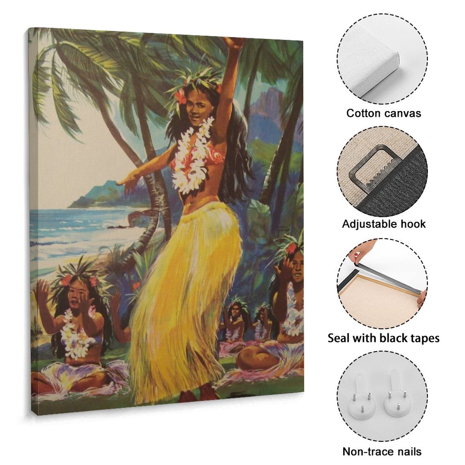 Sexy Hula Girl Wall Art Hawaiian Girl Wall Art Tropical Travel