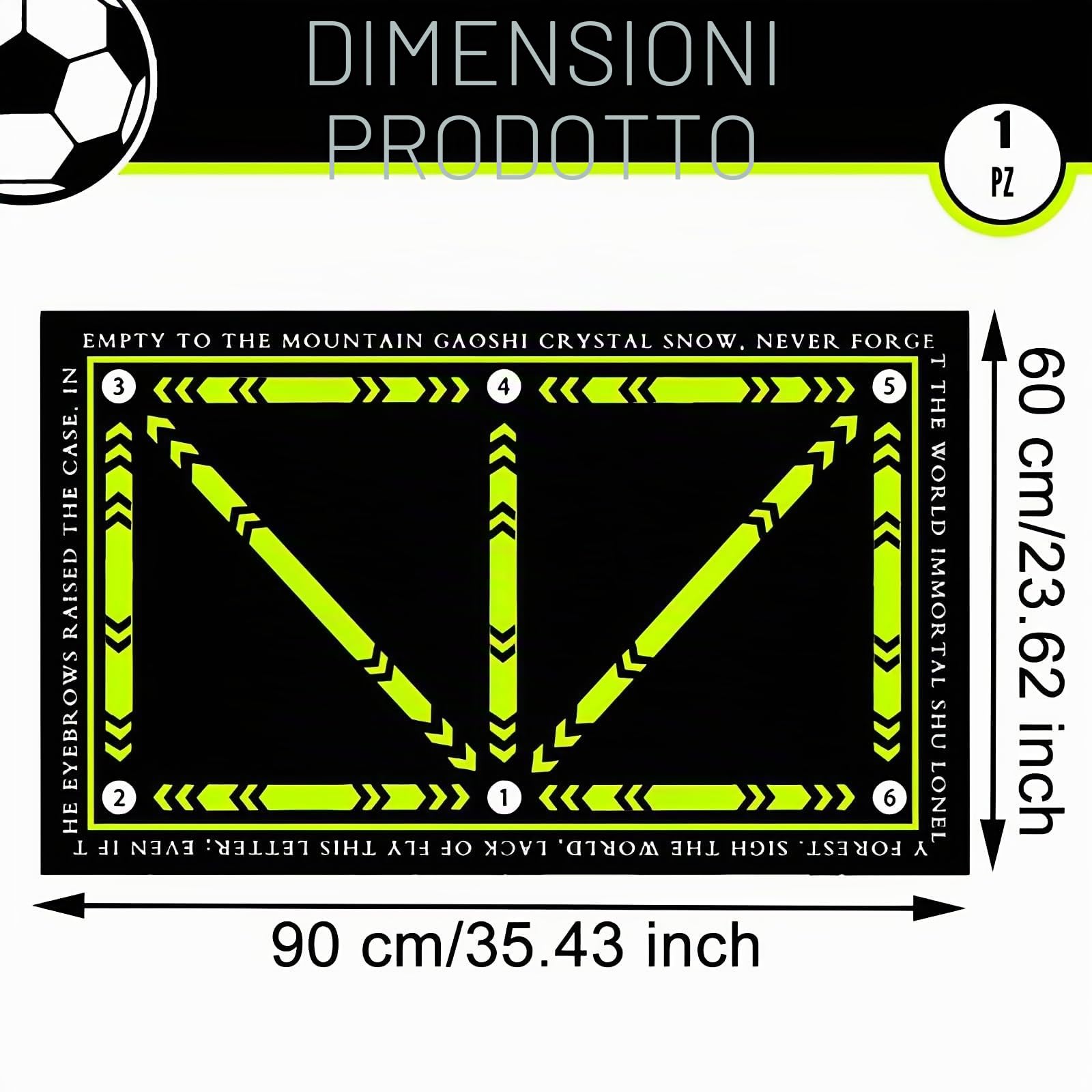 Tappetino Da Allenamento per Calcetto,60 X 90 Cm Tappetino Da Calcio,Blu Antiscivolo per Allenamento,Allenamento Calcio per Bambini/Adulti,Silenzioso,Regali per Gli Appassionati E Bambino Di Calcio