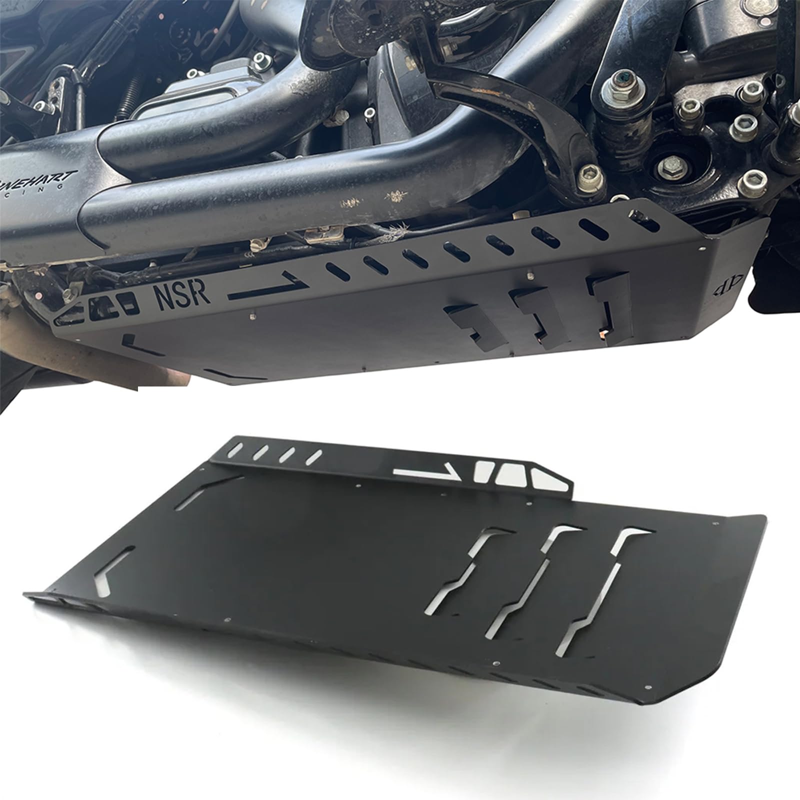 RUNNING PANTHER Motorcycle Skid Plate for Harley Touring Street Glide Road Glide CVO 121 Road Glide ST 2024 Aluminium Skid Plate Lower Engine Base Chassis Guard Kit Accessories