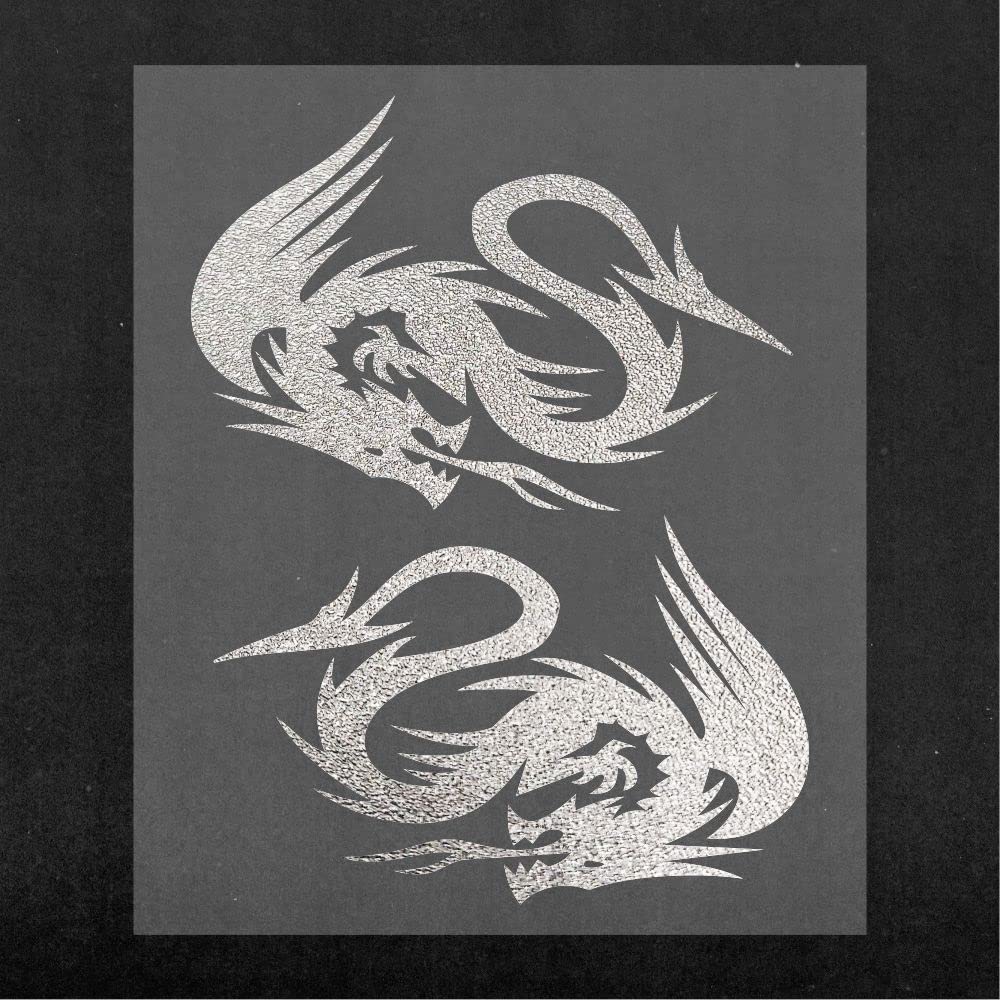 Quattroerre Supershaped Die-Cut Dragons for Car, Silver, 10 x 12 cm