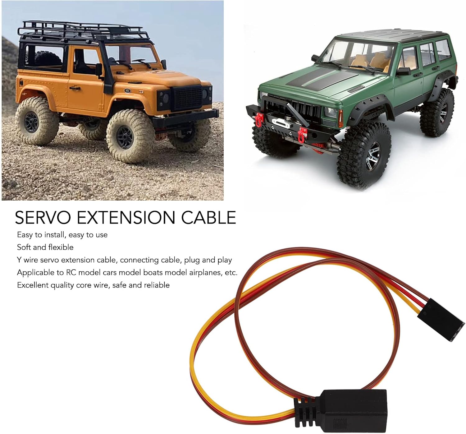 SUNGOOYUE Servo Extension Cable, Y Wire Servo Extension Cable Cord Servo Plugs & Wires for RC Model Cars Boats Airplanes Servos & Parts (2 in 1)