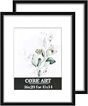 CORE ART 8x10 Black Picture Frame Set of 4,Display Pictures 5x7 with Mat or 8 x 10 without Mat,Multi Photo Frames Collage for Wall or Tabletop Display | Fits 8 x 10 picture or 5 by 7 photo with mat, Wall or tabletop display, HD plexiglass, Gallery wa