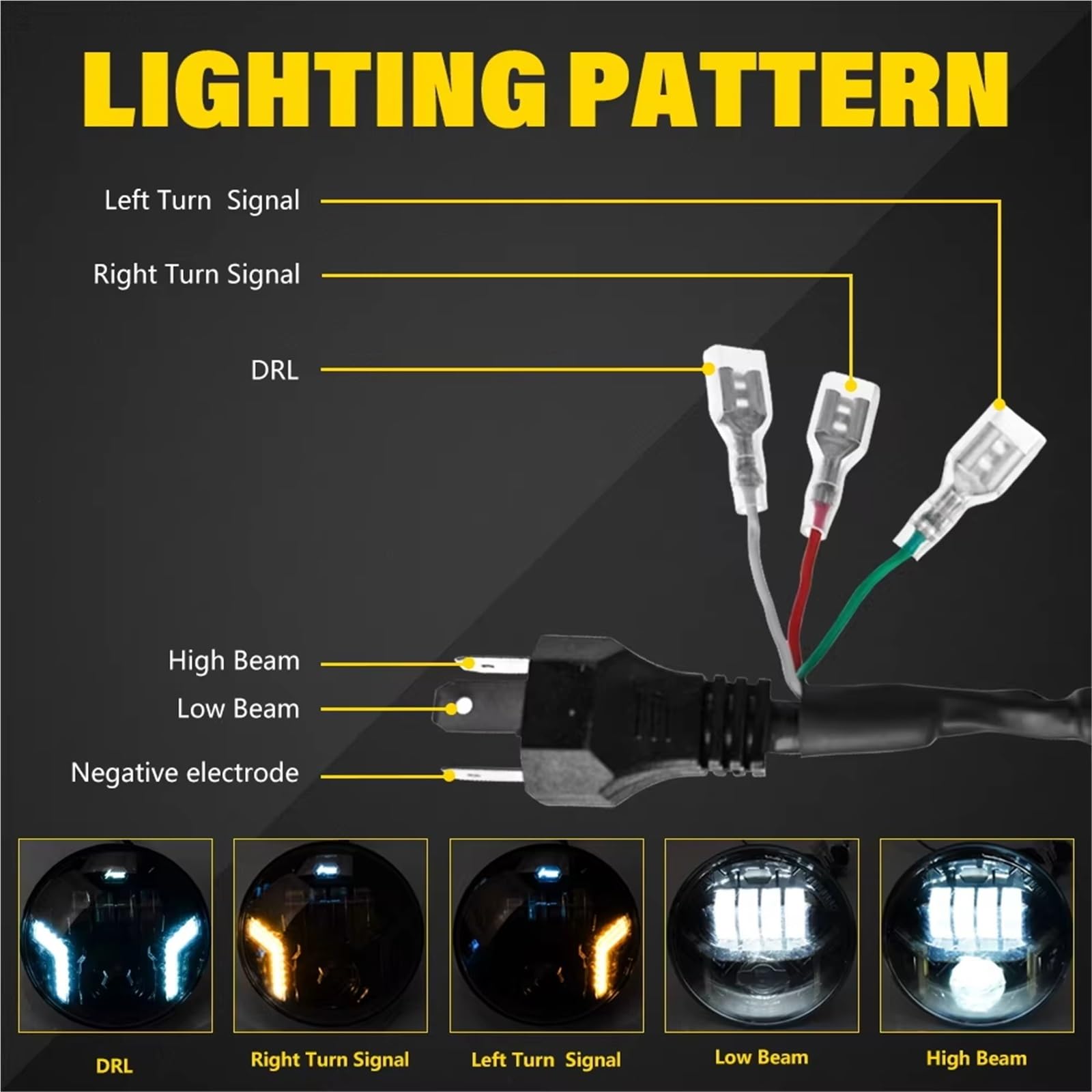 MESKEL Fari Anteriori Moto per Bob per Low per Rider per Iron 883 Etc Faro per Moto Lampada Frontale A LED 5,75 con Halo Bianco DRL Indicatore Direzione Ambra Integrato