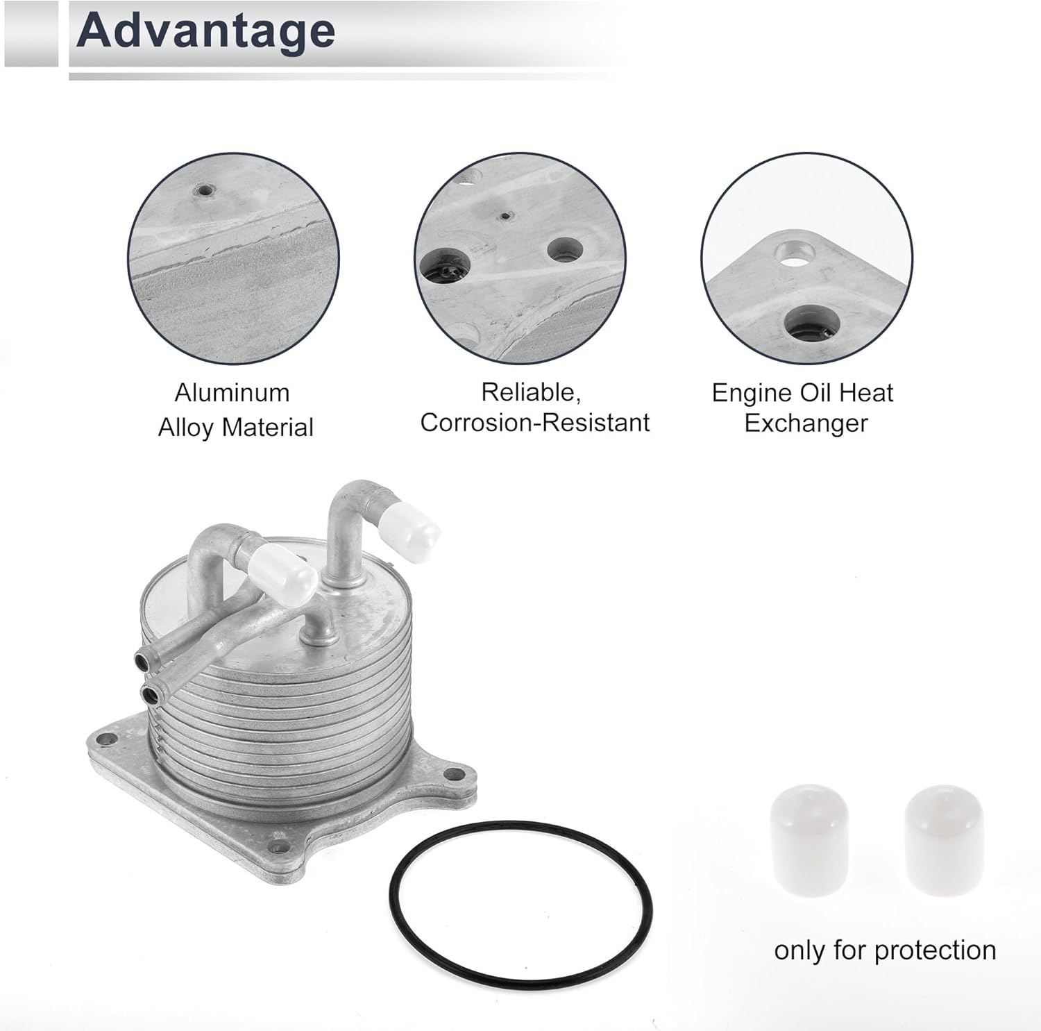 Engine Oil Cooler for Mitsubishi Lancer 2008-2017 Transmission Oil Cooler Trans Cooler No.2920A141 with O-ring Seals Aluminum Alloy 1 Pc