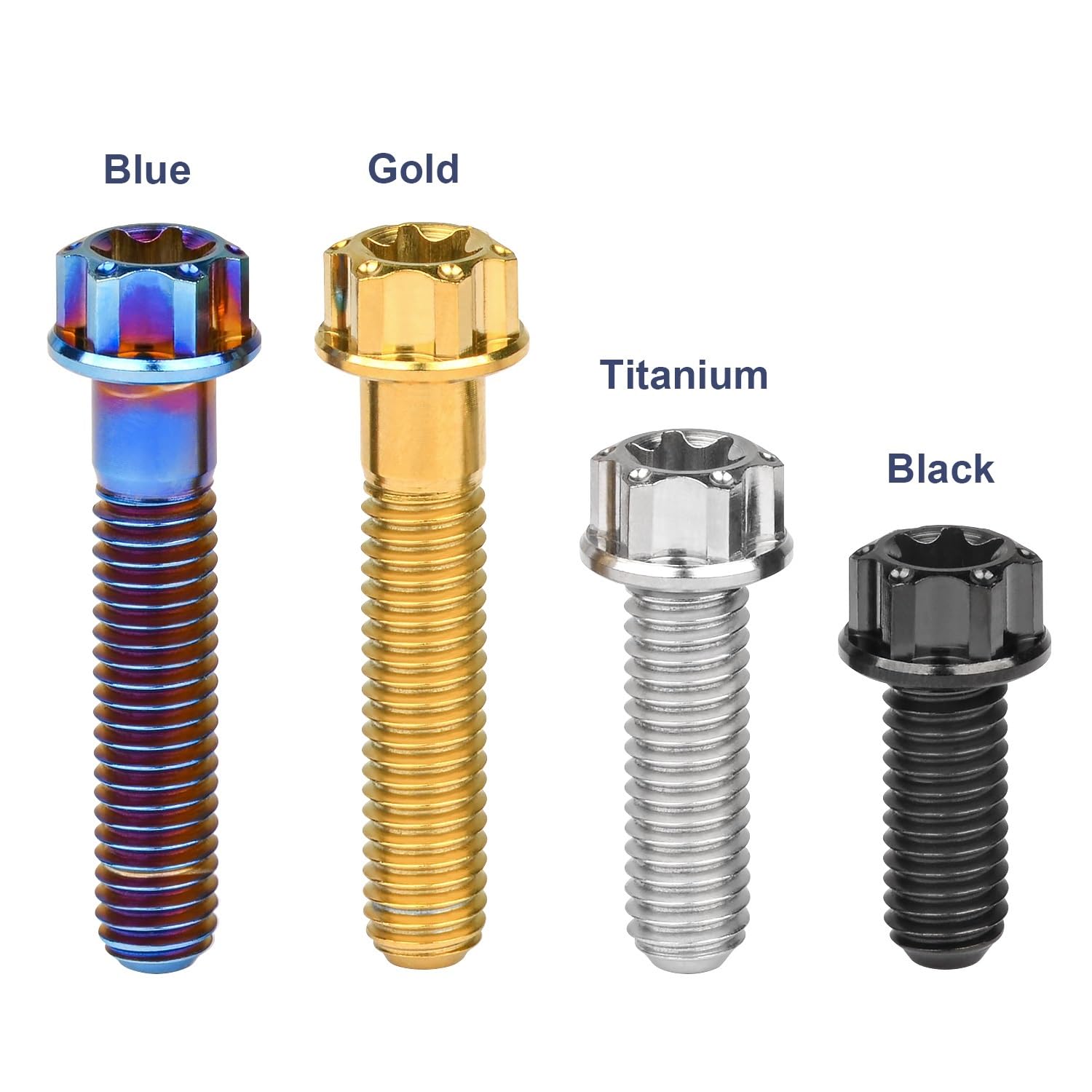4 bulloni in titanio M6x15 20 25 30mm Torx T30 flangia for viti freno a disco moto(Gold,25MM_M6)