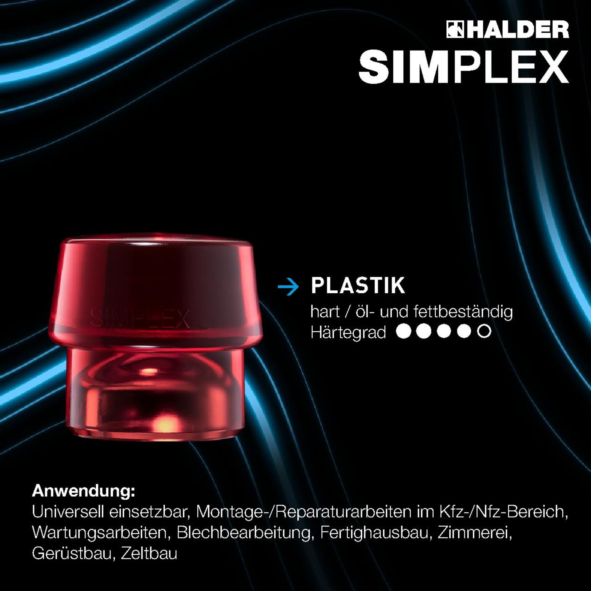 Simplex - Schonhammer, Gummikomposition/Plastik; mit Tempergussgehäuse und hochwertigem extra kurzen Holzstiel | D=60 mm/Stielausführung=extra kurz | 3026.062