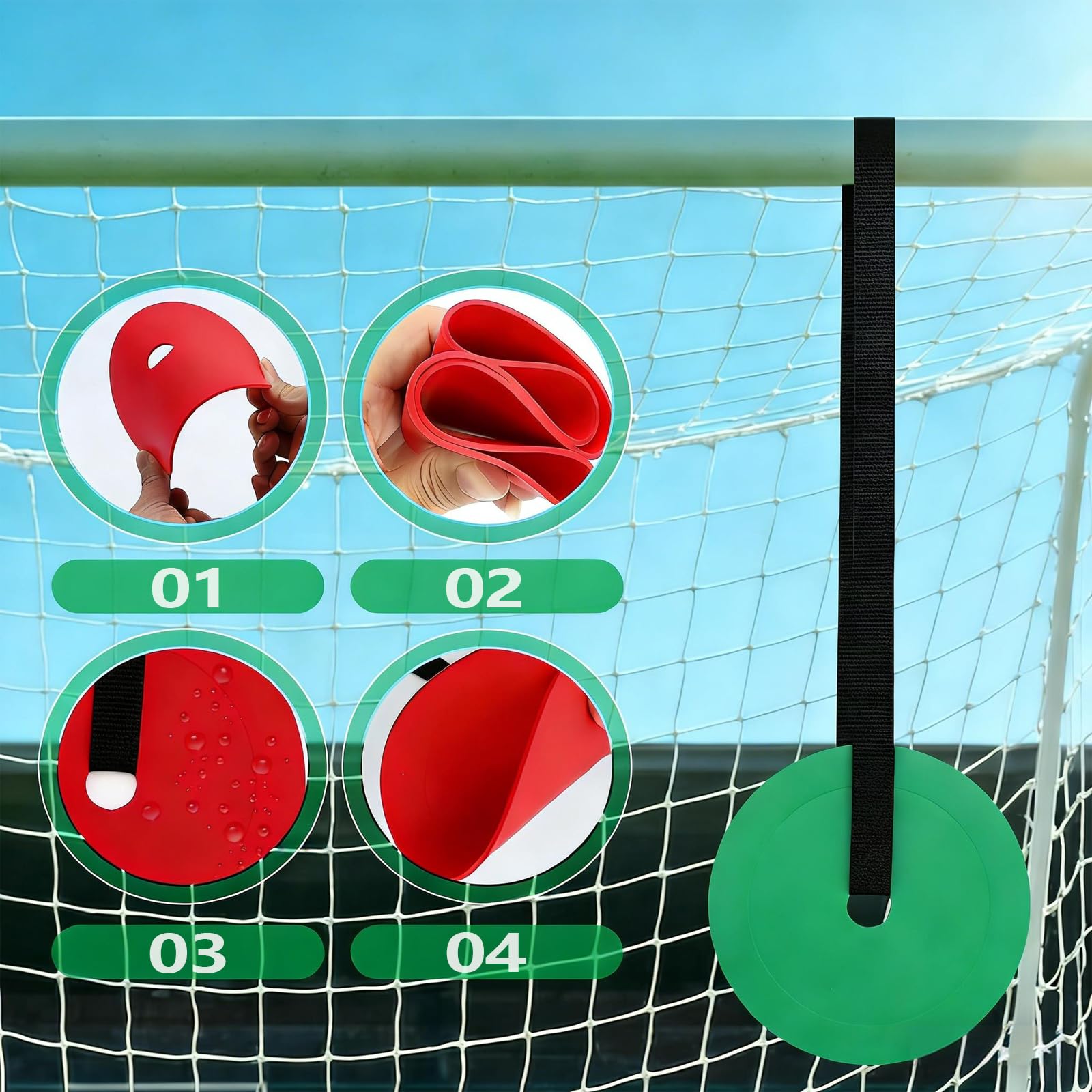 Lot de 5 cibles de but de football pour but de football, filet de cible, avec entraîneur de football, hockey, baseball, précision de tir, amélioration de la vitesse d'agilité