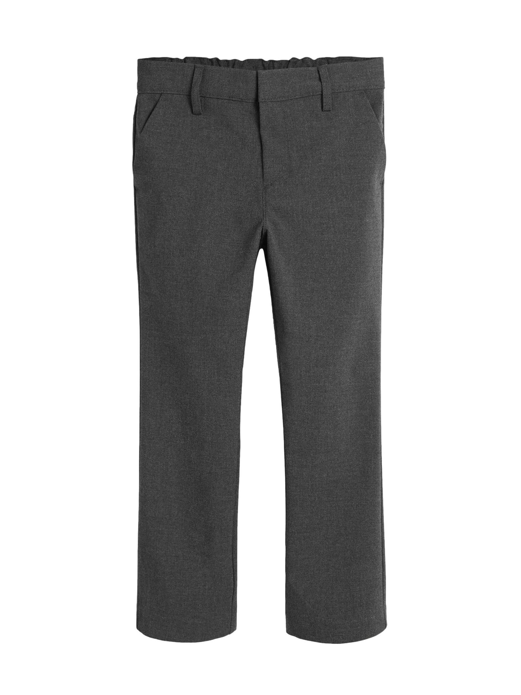 Grijze denim pull on broek met aantrekkoorden