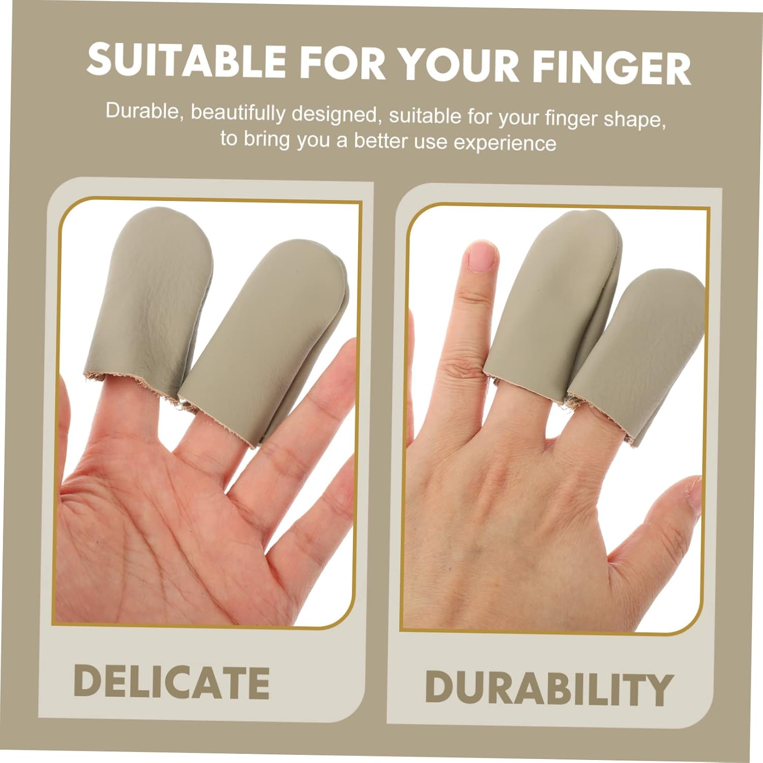 Tofficu 60pcs Leather Finger Protector Thimble for DIY Sewing Durable Non-deforming Leather Covers for Safe Finger Guarding Craft Projects