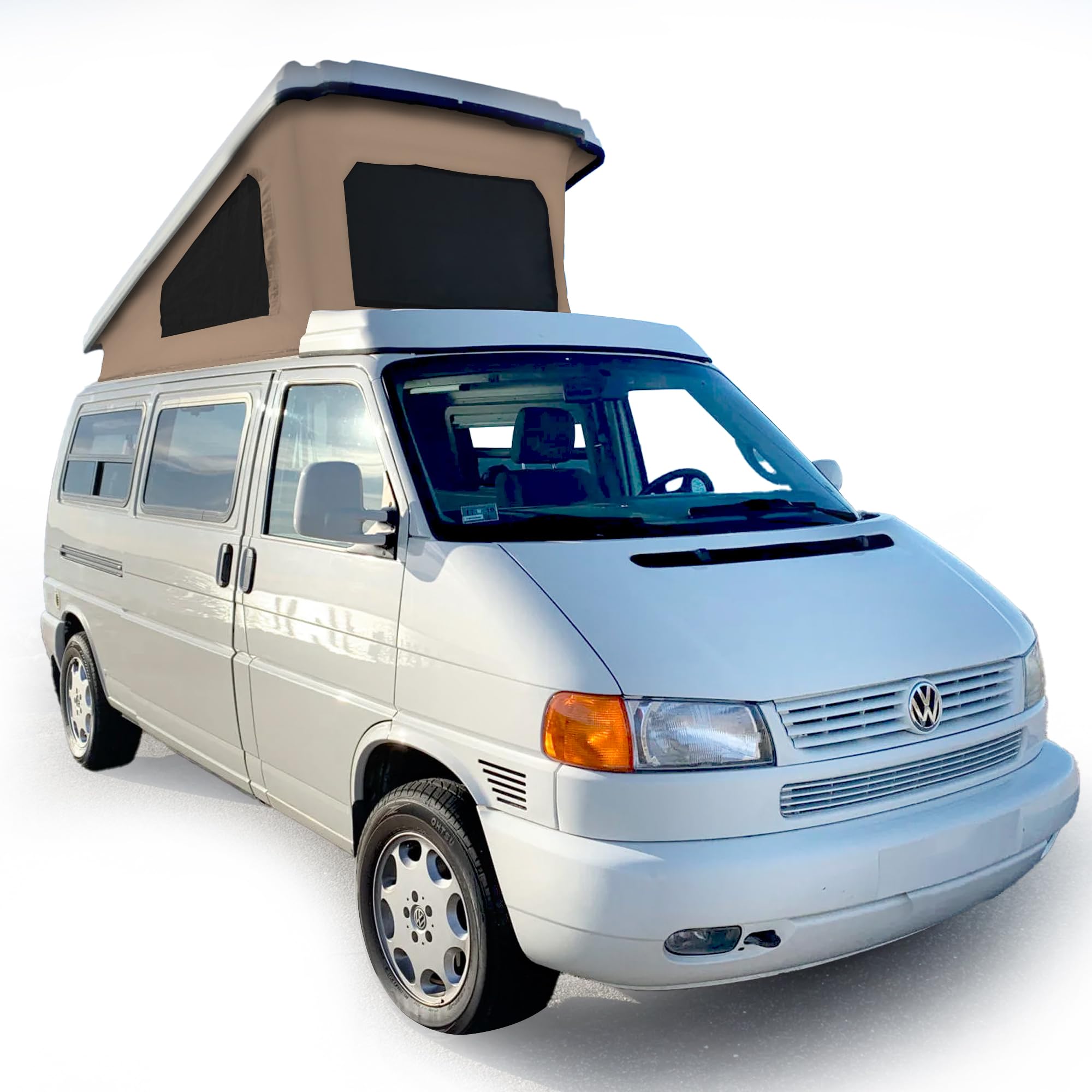 Roof Top Tent 3-Window Pop Top Car Camping Tent Durable Red Canvas Compatible with VW T4 Eurovan Winnebago Camper Long Wheel Base LWB - 2 Person Rooftop Tents Pop Up Camper