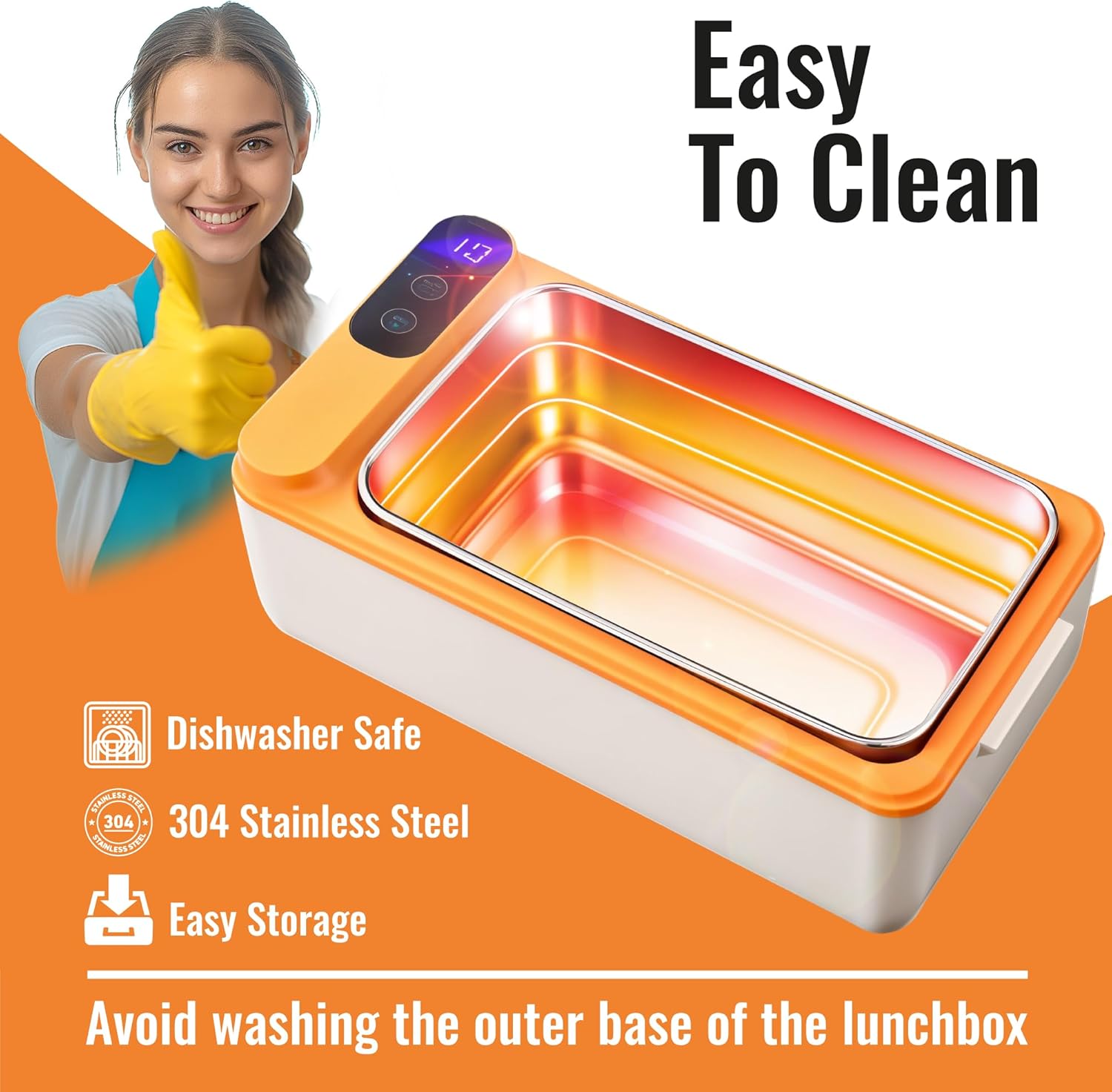 Rechargeable Electric Heated Lunch Box - Cordless Battery Powered Portable Food Timer Heater Keep Hot Meal - Self Reheating Soup Heat Warming Container Heating Warmer for Men Women Adults Car Vehicle