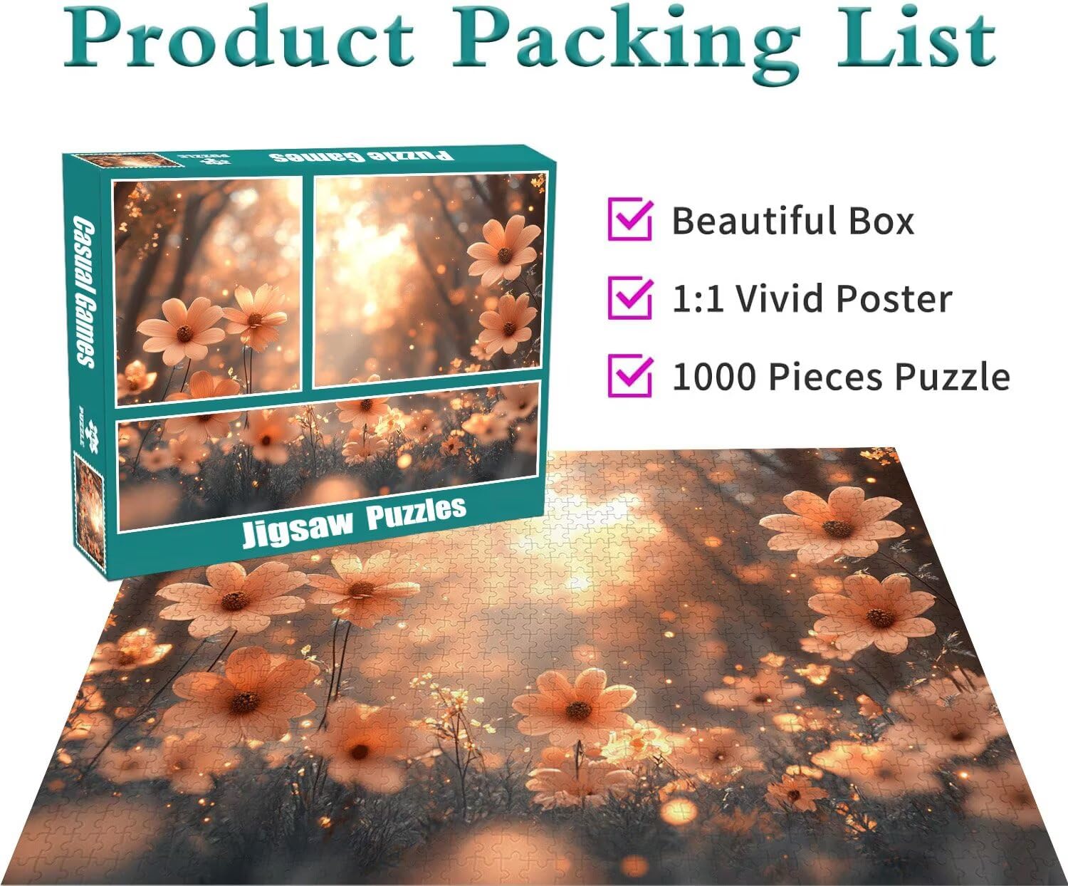 Blume Puzzle für Erwachsene Kinder Anspruchsvoll 5000 Teile Impossible Klassische Puzzles Schwer Anlage ab 8 9 10 Jahre Mädchen Jungen Jigsaw Kunst Educa,für Dekoration und Geschenke 105x156cm t-361