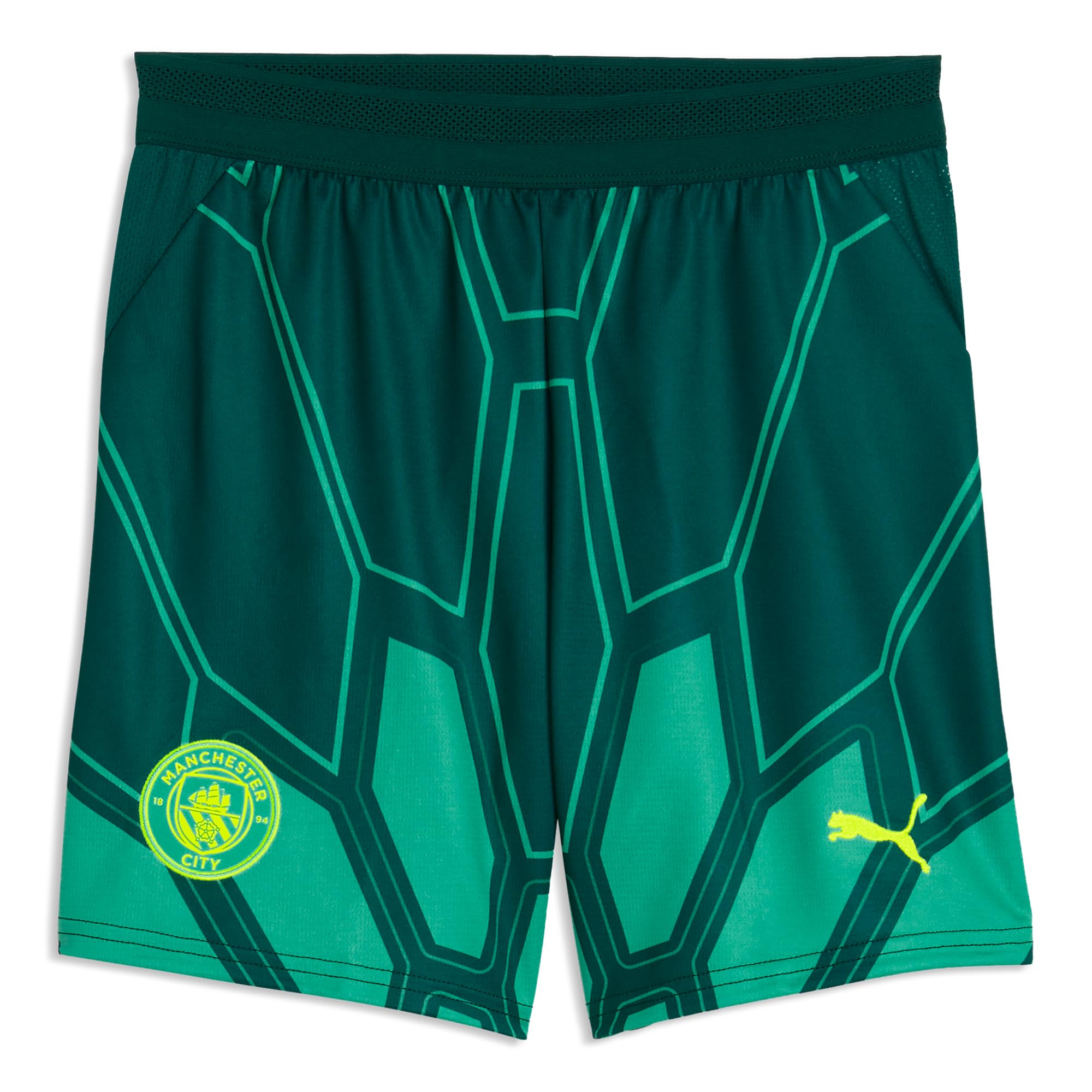PUMA Kids Manchester City FC 2026/27 Goalkeeper Football Shorts - Green - Size: 11/12 Years