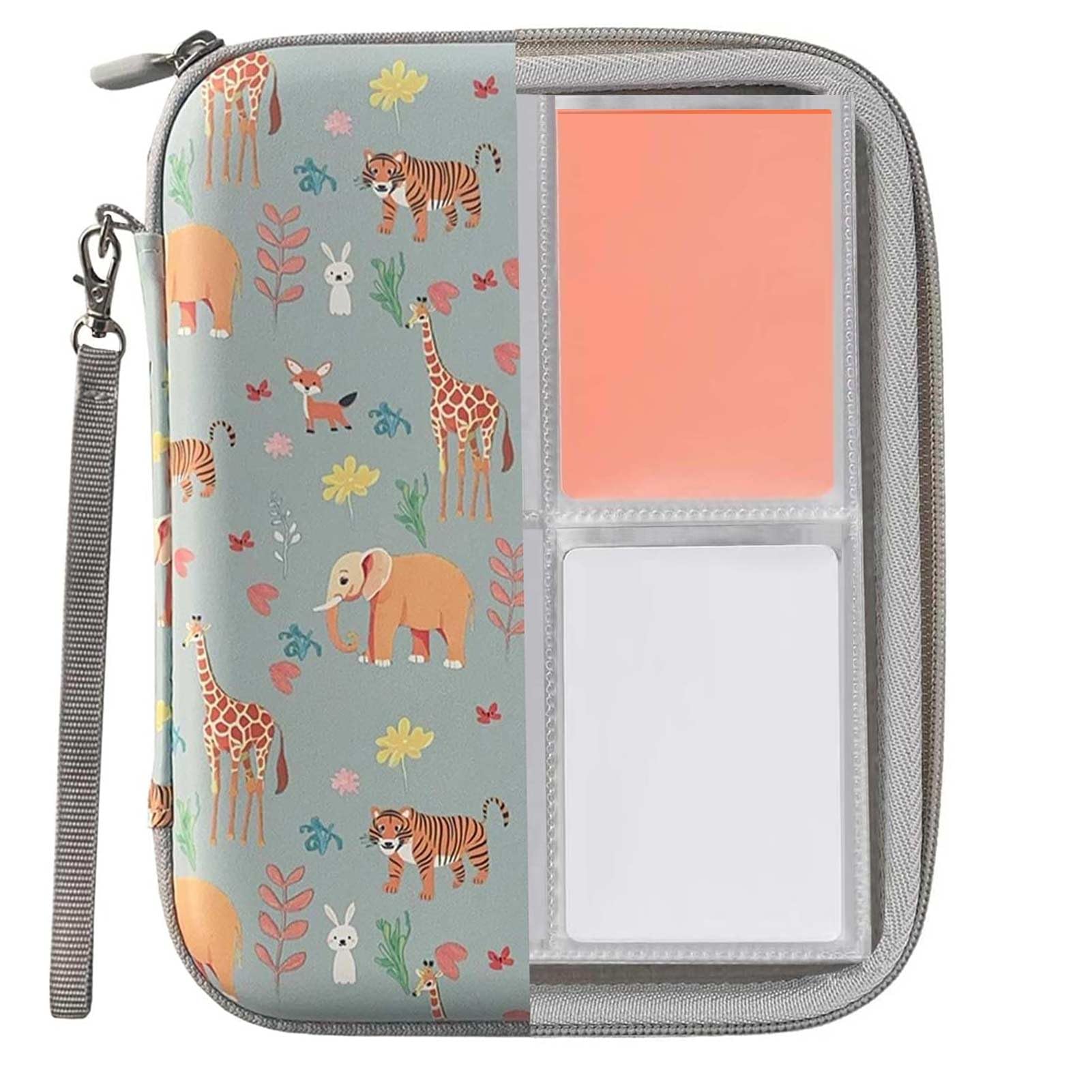 Card Case for Yoto Card Holder Storage Portable Folder with Zipper 80 Pockets Cards Card Binder fit 2.3 * 3.4 inch Mini Audiobook Cards Card Binder Holder with Sleeves for Travel (Blue) (Light Green) - Image 2