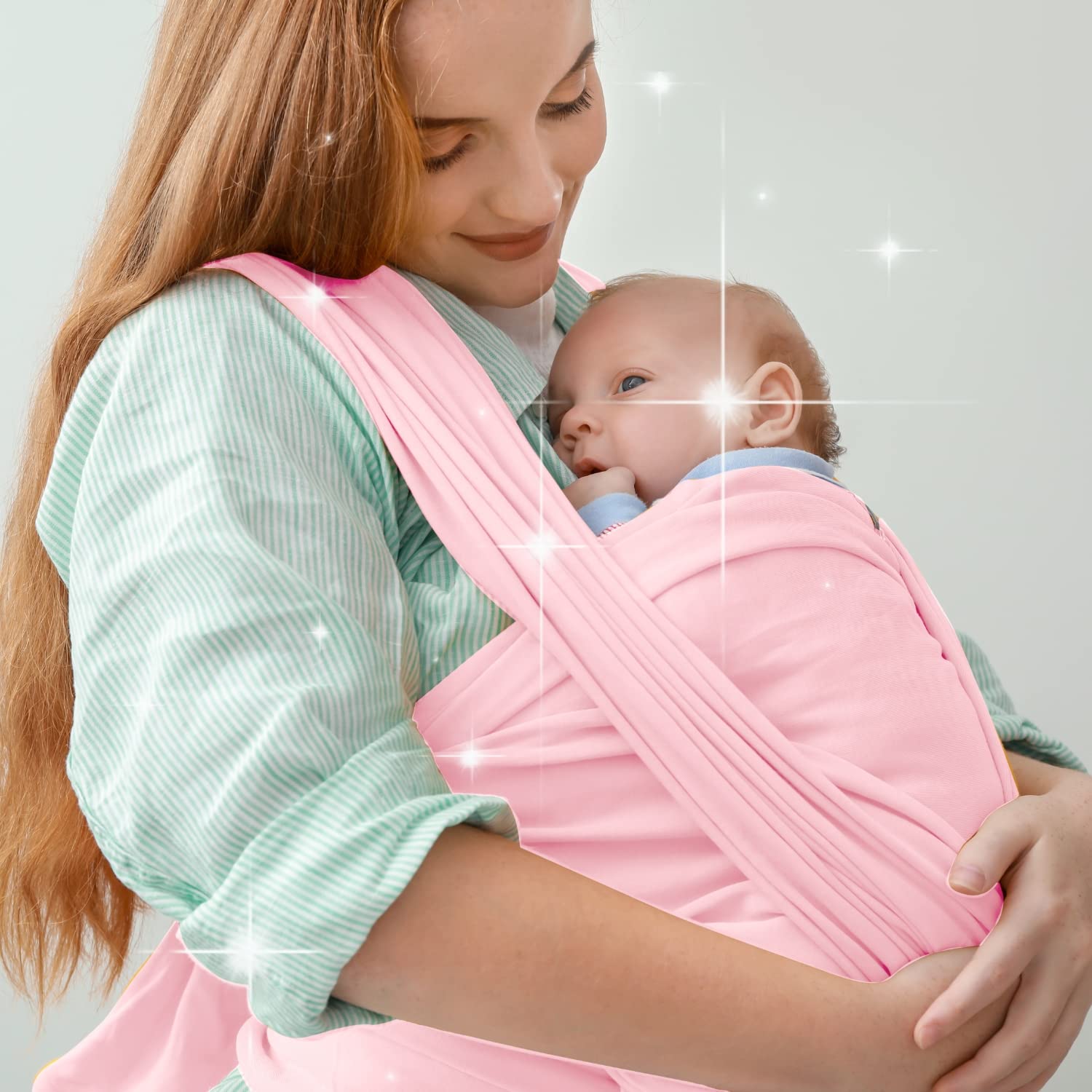 Fascia Neonato (100% Made In Italy) Con 2 BAVAGLINI INCLUSI, Fascia Porta Bebe In Cotone Organico, Fascia Neonato Porta Bebe In Tessuto Morbido, Leggero, Traspirante, Adatta Fino A 15 Kg
