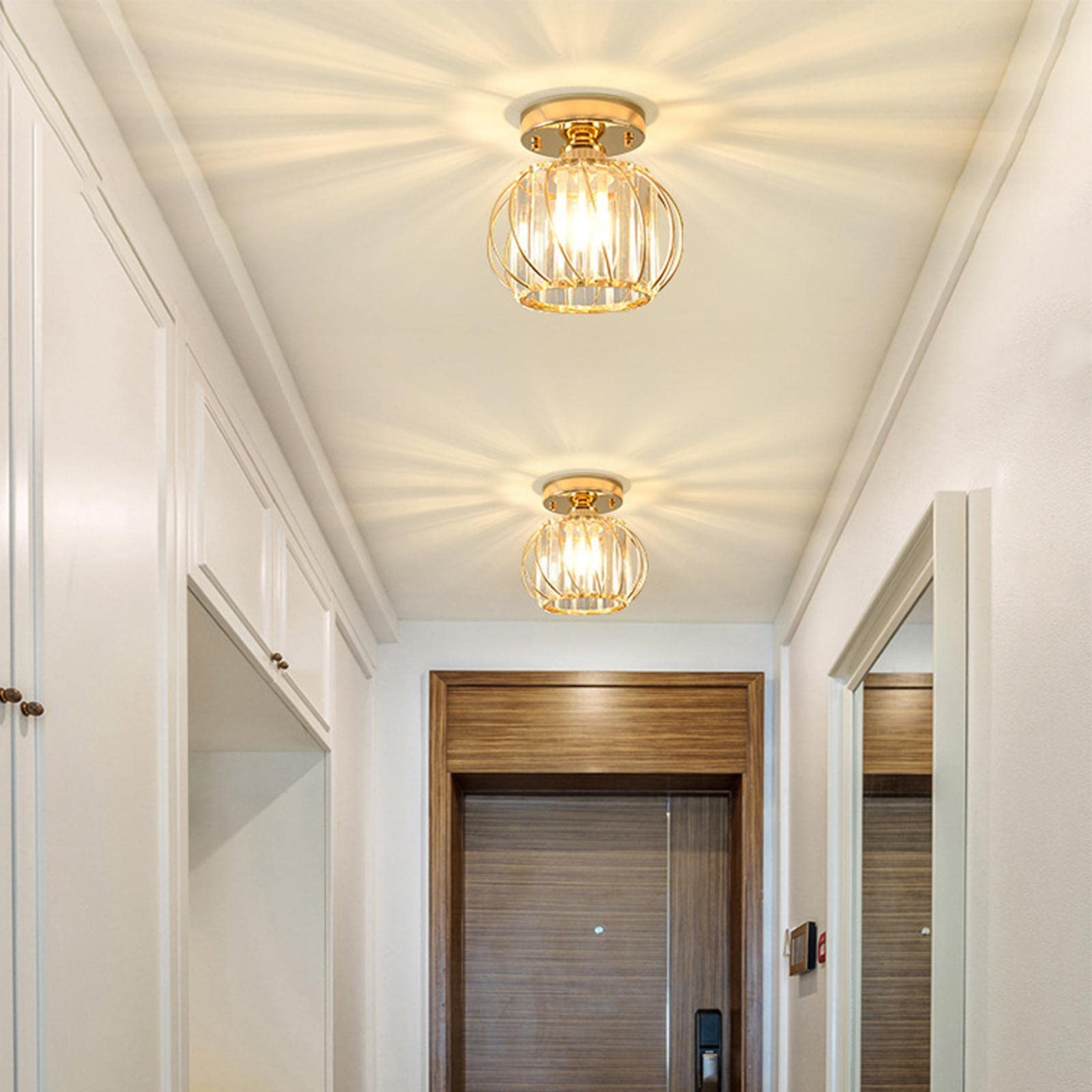 CLUB BOLLYWOOD® Modern Crystal Ceiling Light Flush Mount for Hallway Entryway Aisle Style D|Home & Garden | Lamps, Lighting & Ceiling Fans | Chandeliers & Ceiling Fixtures|1 Piece Ceiling Light-image-23