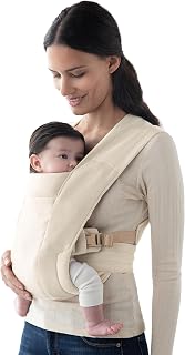 Ergobaby Embrace Baby Carrier Newborn to Toddler - Lightweight Cozy Ponte Knit, 7-25 lbs, Hip-Healthy Easy Fit Cream