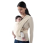 Ergobaby Embrace Baby Carrier Newborn to Toddler - Lightweight Ergonomic Baby Carriers - Cozy Essentials (7-25 Pounds), Ponte Knit, Cream