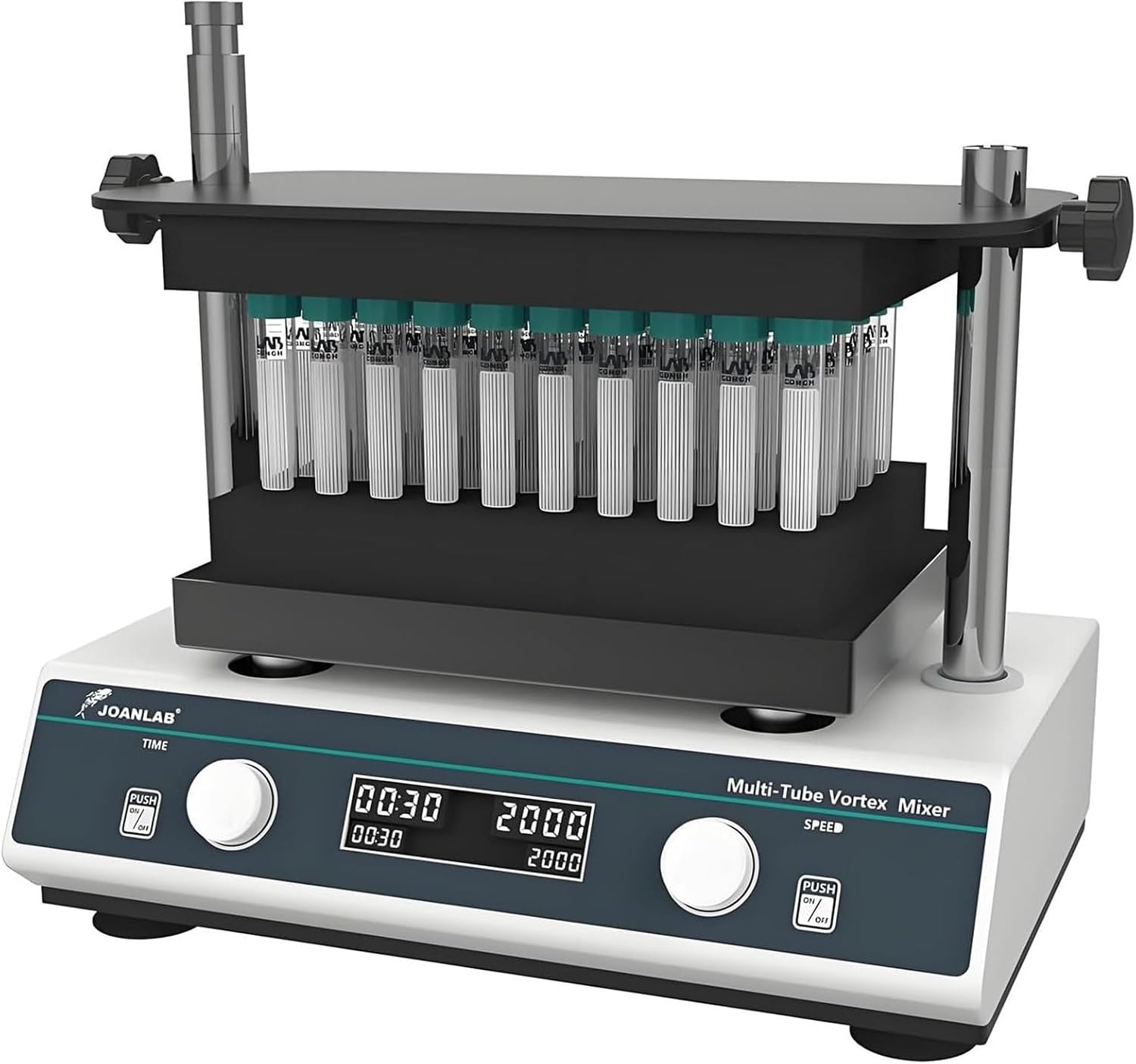 Lab Vortex Mixer Holds 1.5ml to 50ml Tubes, Multi-Tube Vortex Mixer Shaker, 500-3000RPM, 3 Modules, Digital Control, Stable Bench Top Shaker for Chemical, Biological