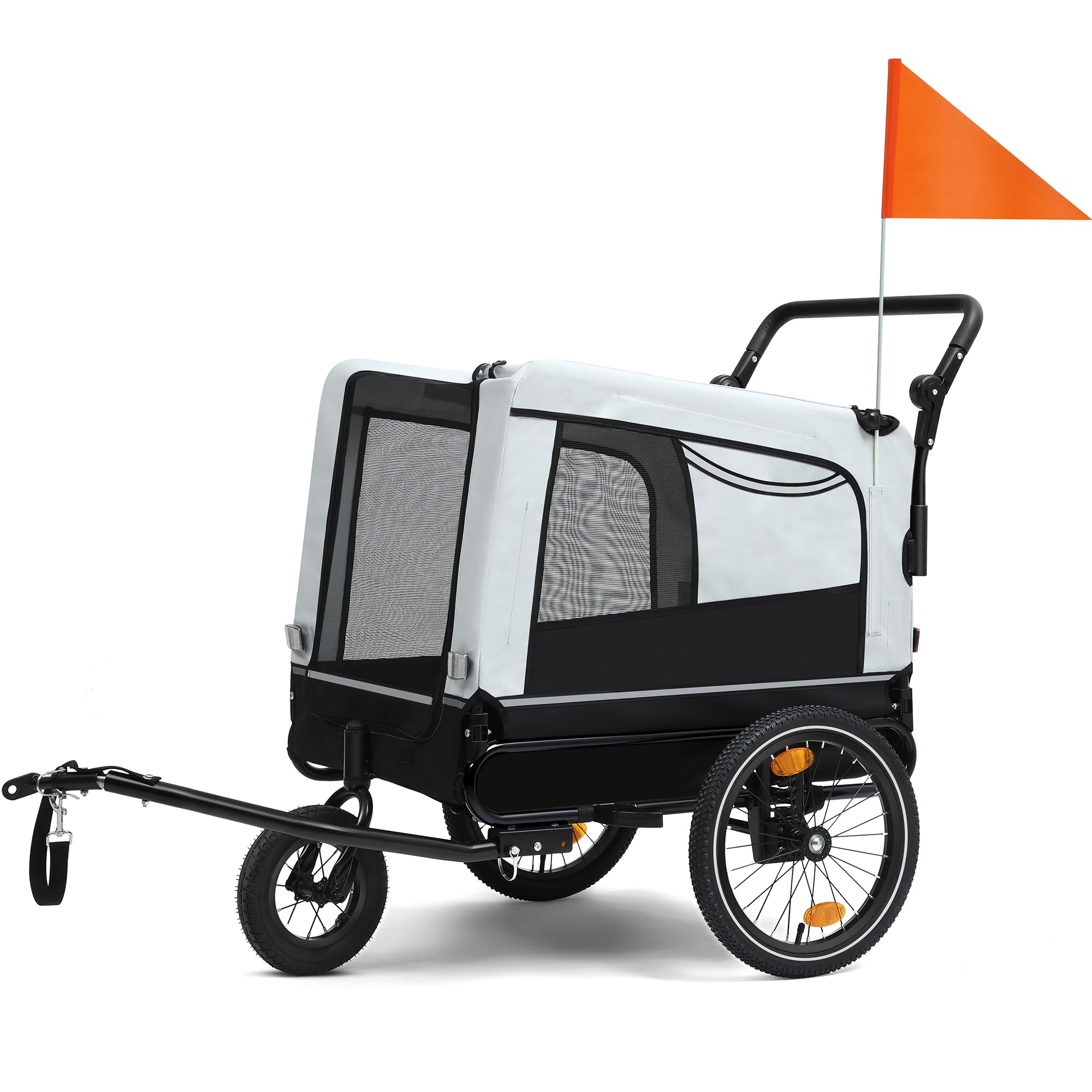 YITAHOME 2-in-1 Dog Bike Trailer with 360° Rotatable & Removable Front Wheel, Dog Stroller 600D Oxford Canvas, Dog Trailer for Bicycle, 40kg Max Reflectors & Safety Leash, Easy Transport