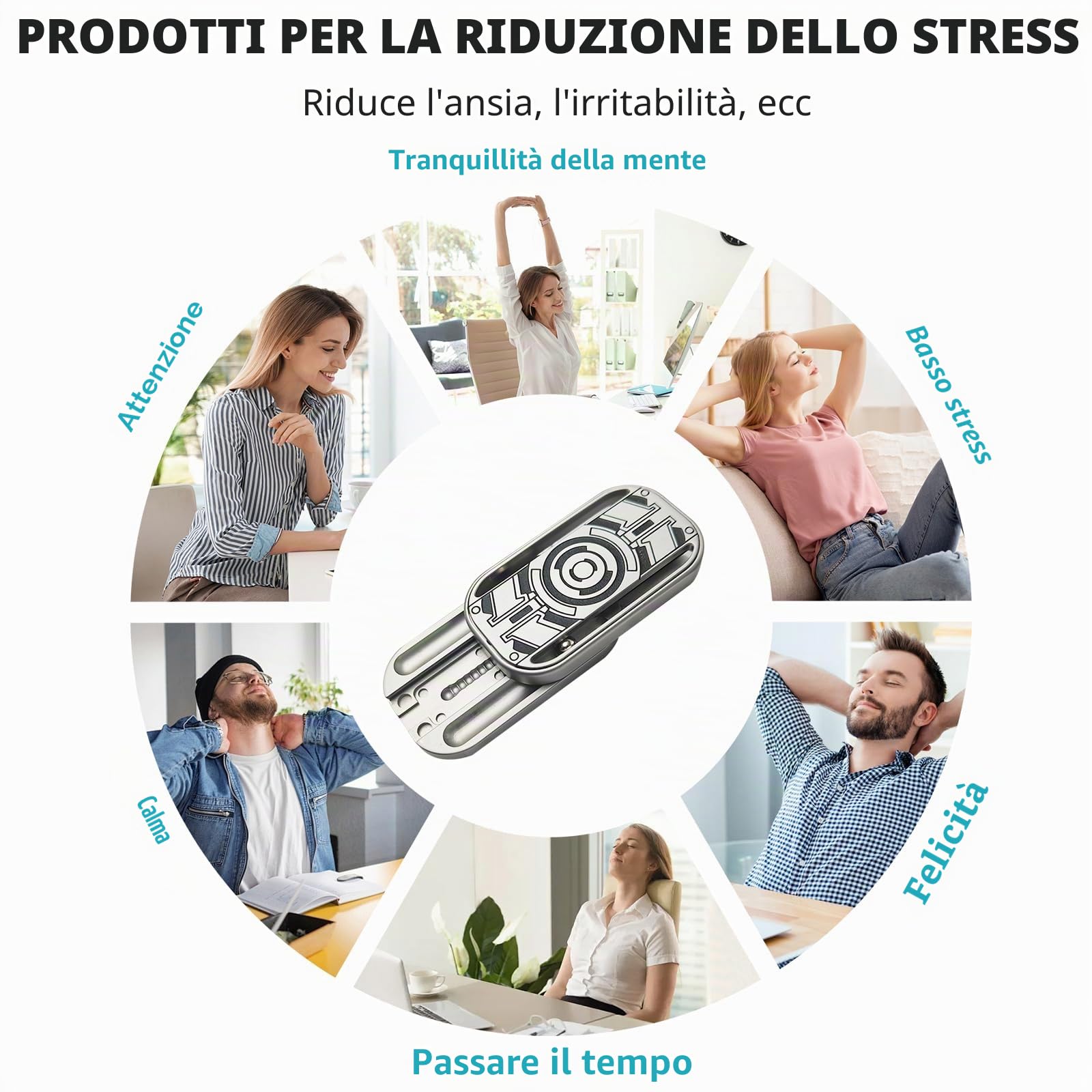 Fidget Toy in Metallo, Giocattoli Slider per Adulti, Lavoro, Studio