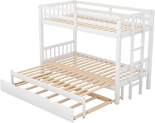 Miniatura 5 de Litera extensible con nido, marco de litera individual sobre doble, versión mejorada, litera de madera con nido, marco de litera extraíble puede ser