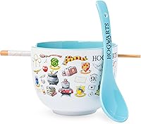 Vista 18 de Silver Buffalo Harry Potter Hogwarts Railways House Crest - Tazón de cerámica ramen con palillos, apto para microondas, 20 onzas