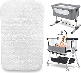 Royale Linens Next 2 Me Bedside Crib Mattress Compatible to Fit Baby & Toddler Crib Super Soft & Extra Thick 5cm Deep Foam Mattress Crib Bassinet Mattress Breathable Quilted Cover (90 x 40 x 5cm)