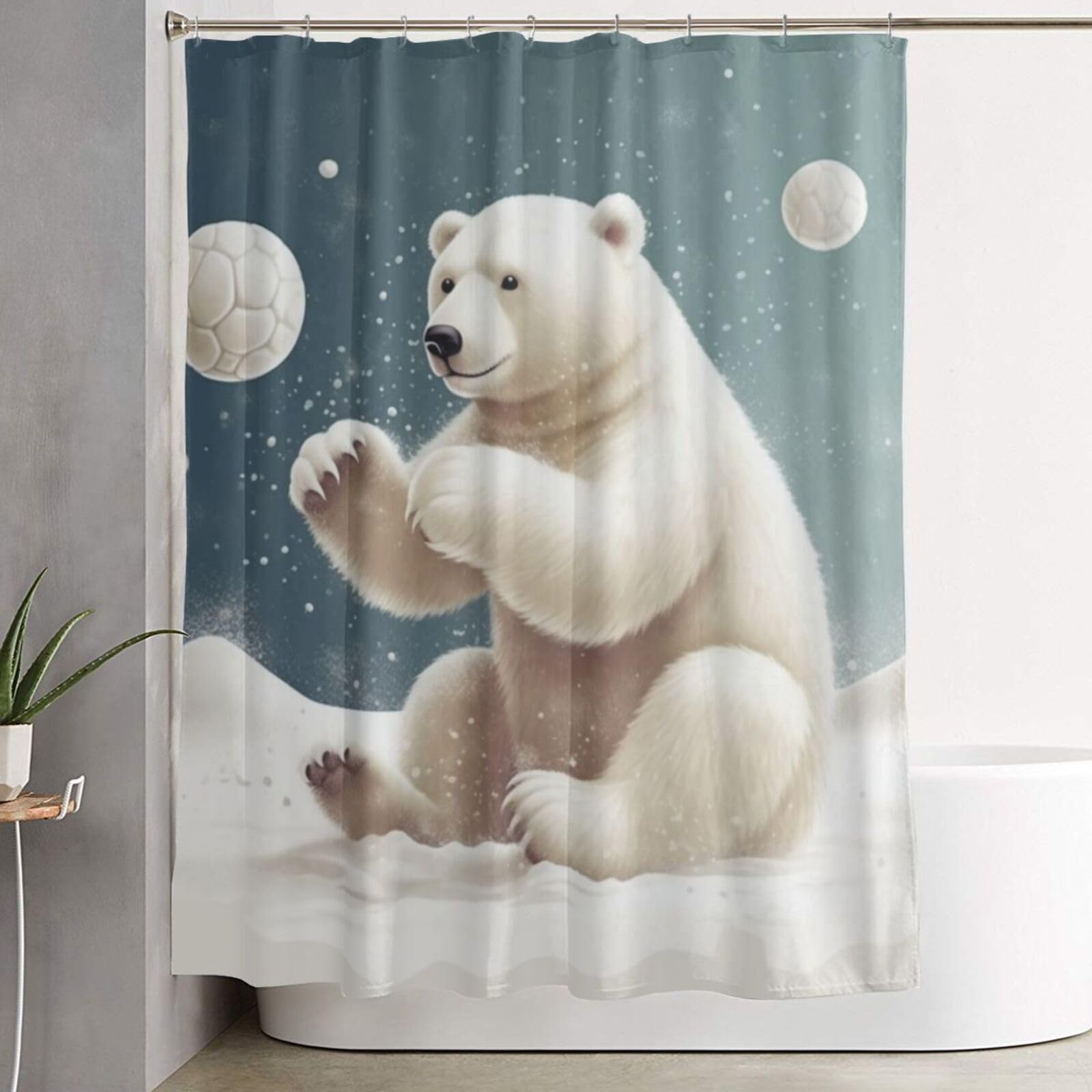 Rideau de douche haut de gamme épais textile décoratif avec anneaux inclus