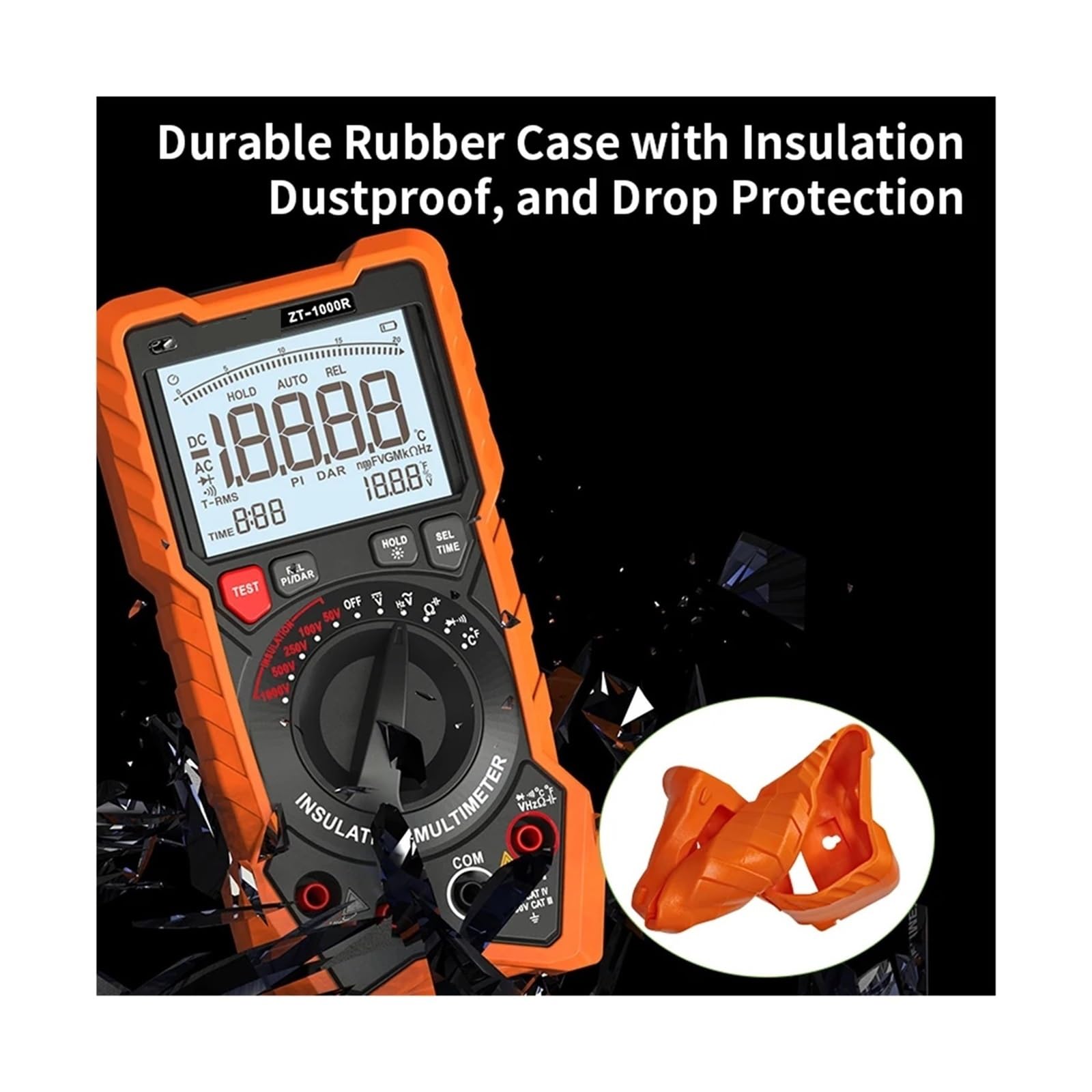 Probador Megger Comprobador digital de resistencia aislamiento ZT-1000R, megóhmetro electrónico, multímetro alta precisión 1000 V