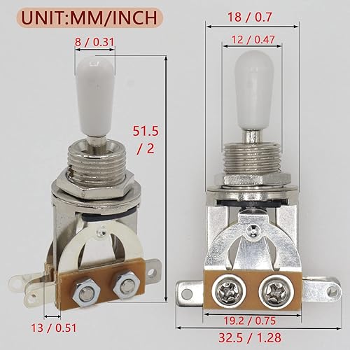 Miniatura 3 de Interruptor de palanca de 3 vías para guitarra eléctrica, interruptor de pastilla de guitarra, interruptor selector de guitarra, interruptor
