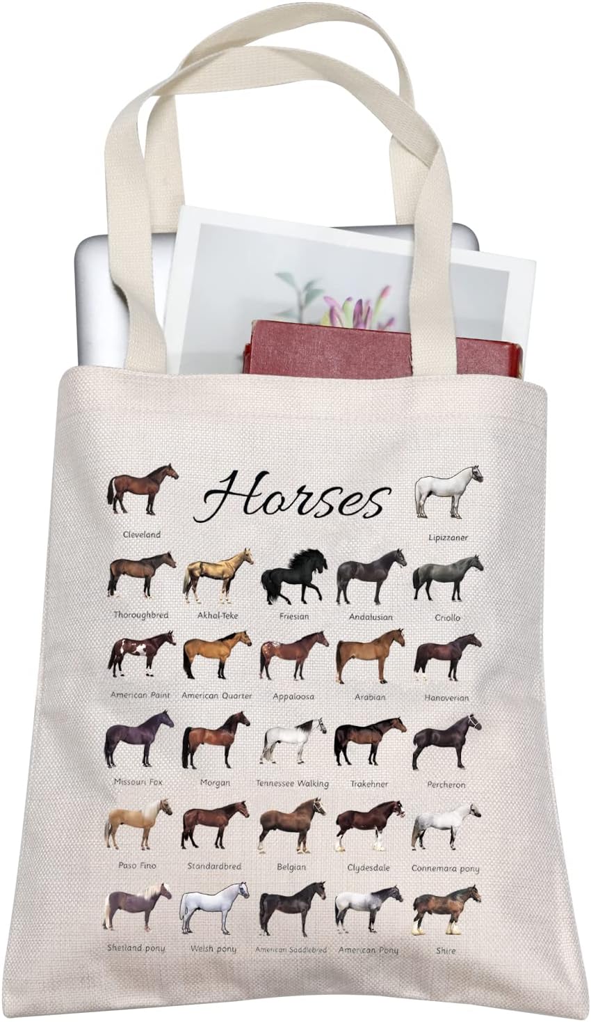 TOBGBE Horse Gift Horse Lover Travel Bag Inspirational Horse Gift for Women Floral