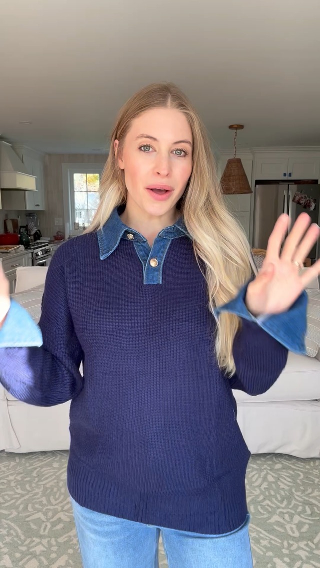 Watch Cute sweater with denim detail! on Amazon Live