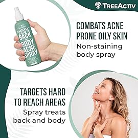 Salicylic Acid Back & Body Acne Spray, Back Acne Solution For Women And Men, Acne Body Spray with Tea Tree Oil, Fast-Drying Back Acne Spray, Fine Mist, Back Acne Spray, 4 fl oz, 2-pack