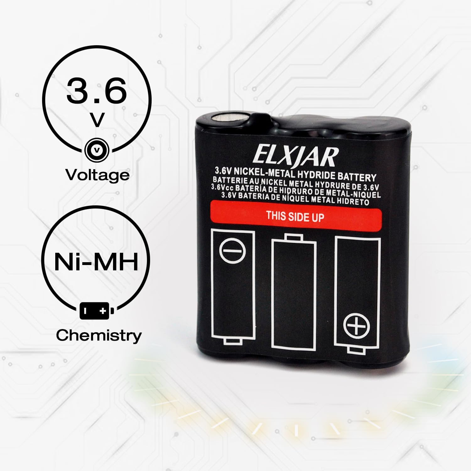 (4-Pack) 800mAh 3.6V Ni-MH Battery Compatible with Motorola T200 T400 T500 T600 T800 T62 T82 T92 T260 T460 T480 Walkie Talkies, Replaces PMNN4477AR PMNN4477A Battery Pack